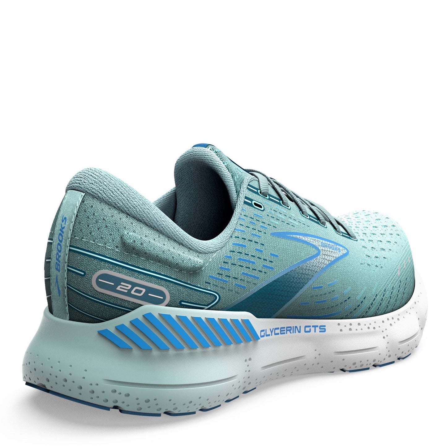 Peltz Shoes Women's Brooks Glycerin GTS 20 Running Shoe Blue Multi 120370 1B 494