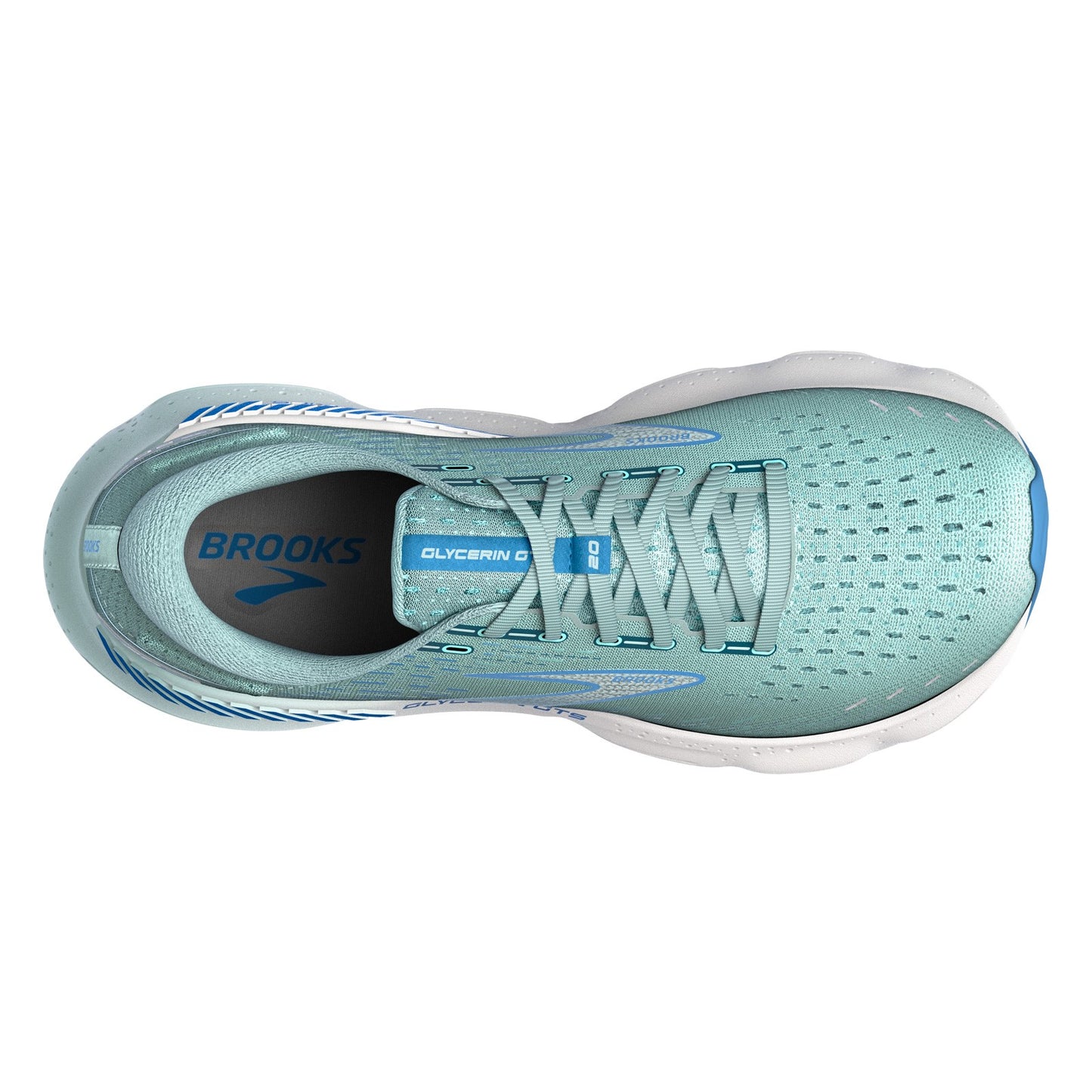 Peltz Shoes Women's Brooks Glycerin GTS 20 Running Shoe Blue Multi 120370 1B 494