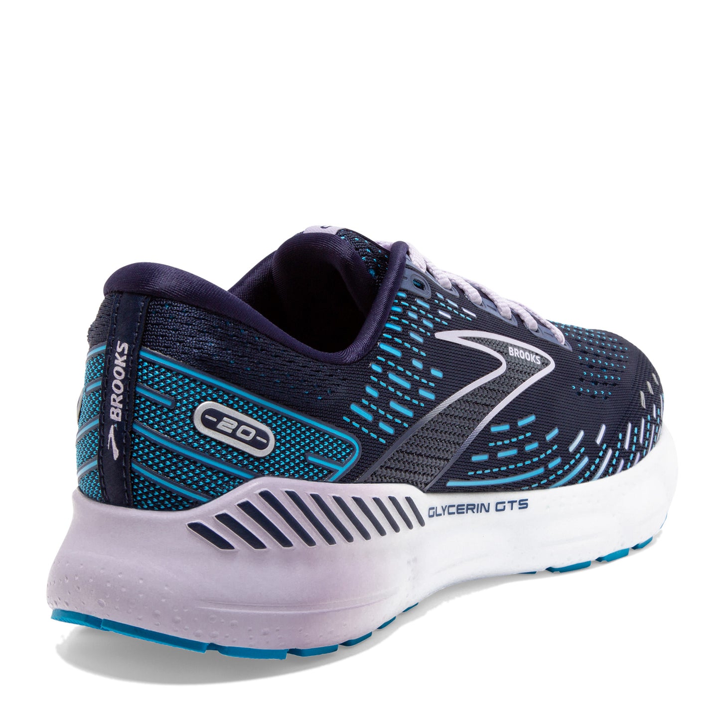 Peltz Shoes Women's Brooks Glycerin GTS 20 Running Shoe - Wide Width Peacoat/Ocean 120370 1D 499