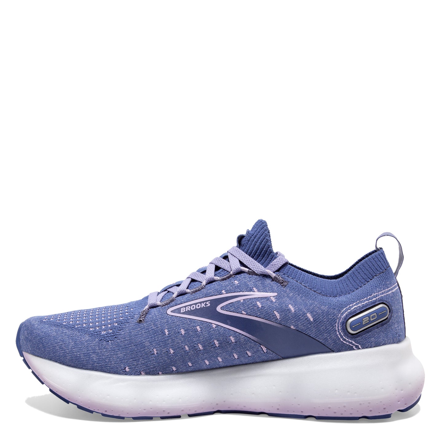 Peltz Shoes Women's Brooks Glycerin 20 Stealth Fit Running Shoe Blue/Lilac 120372 1B 402