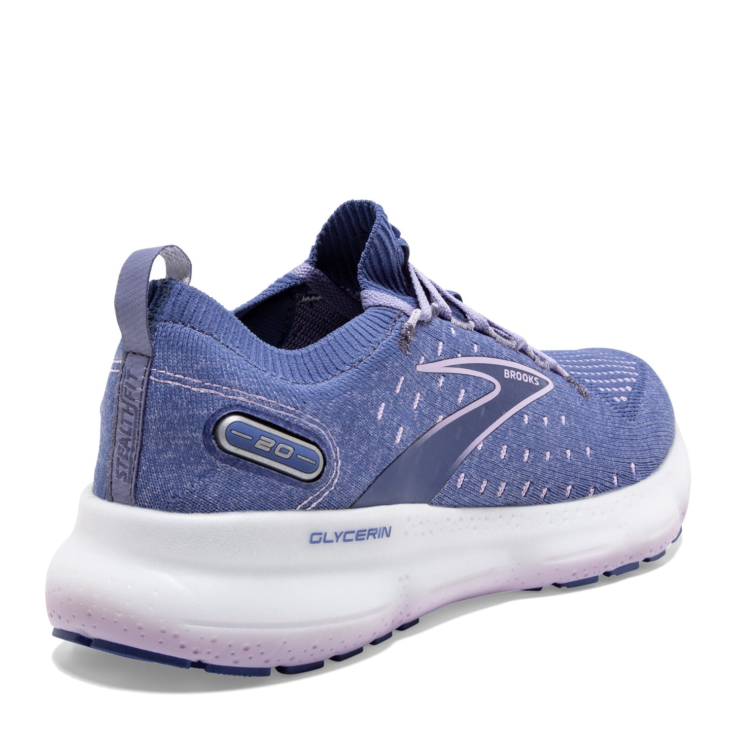Peltz Shoes Women's Brooks Glycerin 20 Stealth Fit Running Shoe Blue/Lilac 120372 1B 402