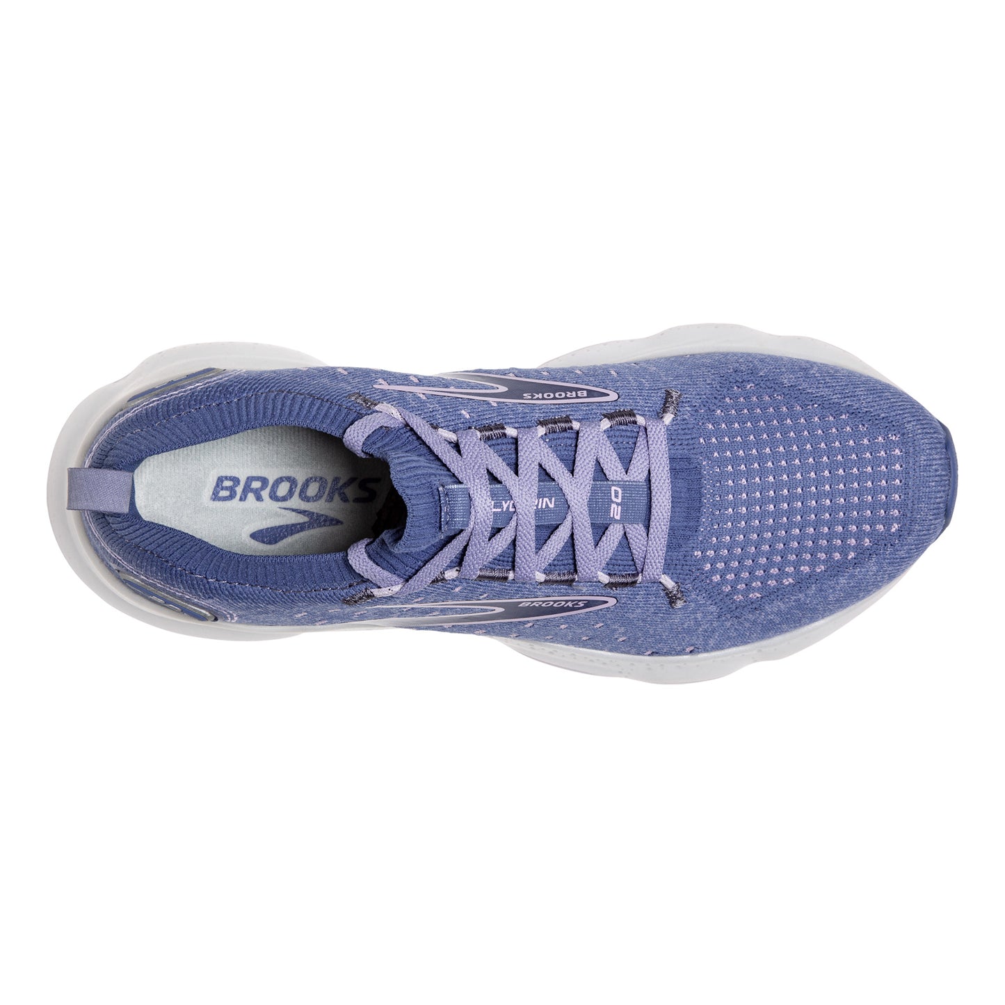 Peltz Shoes Women's Brooks Glycerin 20 Stealth Fit Running Shoe Blue/Lilac 120372 1B 402
