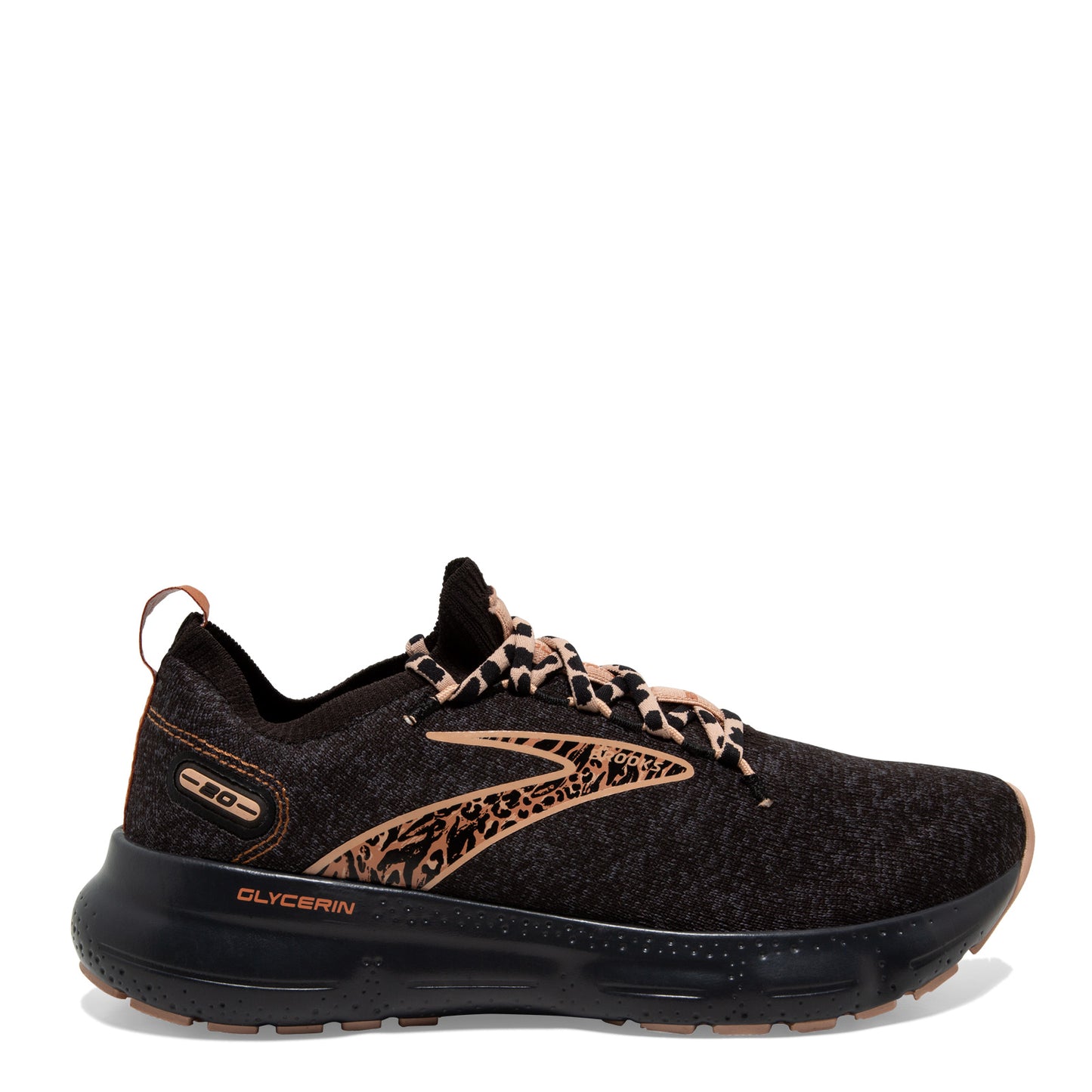 Peltz Shoes Women's Brooks Glycerin 20 Stealth Fit Running Shoe Black/Tan 1203721B097