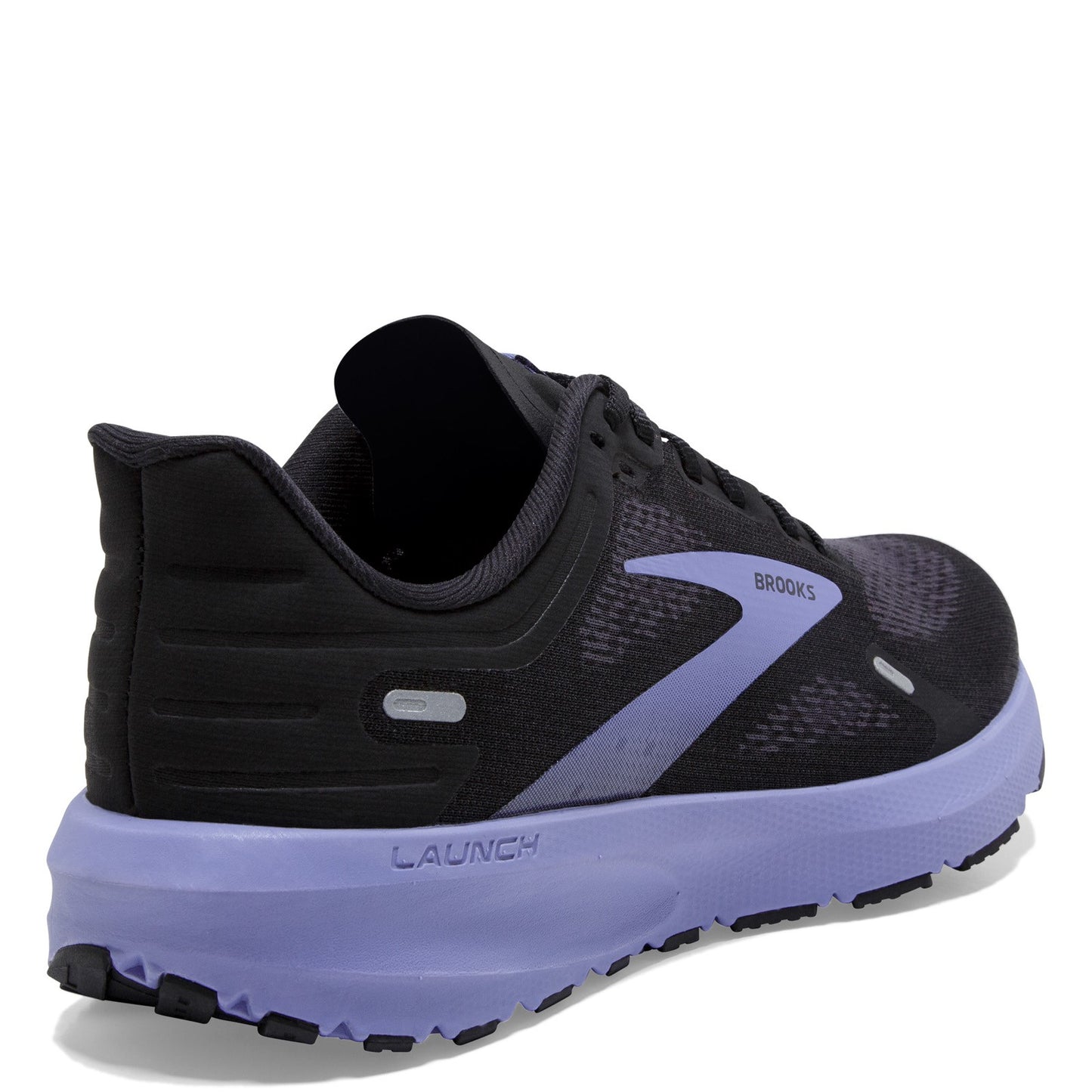 Peltz Shoes Women's Brooks Launch 9 Running Shoe - Wide Width Black/Ebony/Purple 120373 1D 060