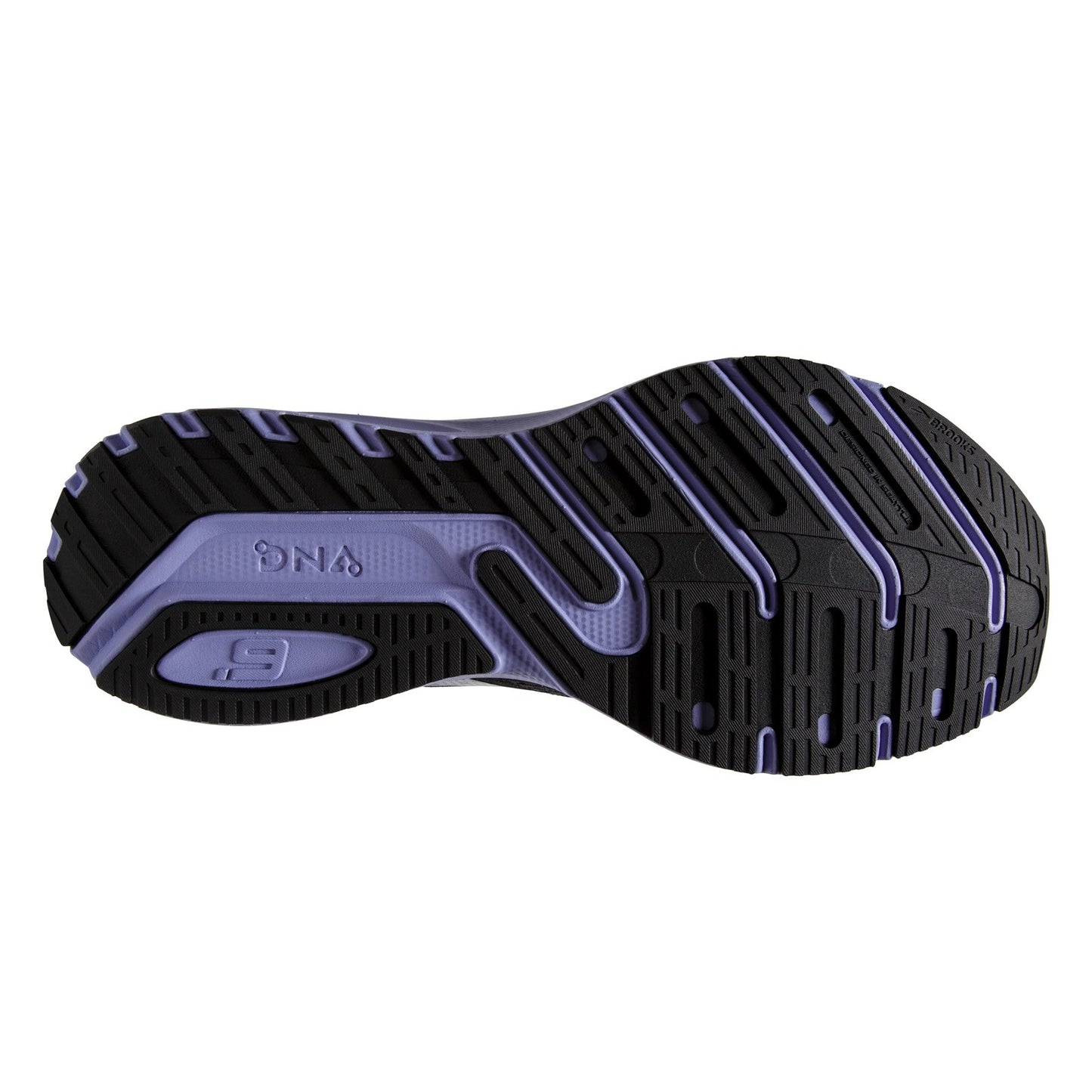 Peltz Shoes Women's Brooks Launch 9 Running Shoe - Wide Width Black/Ebony/Purple 120373 1D 060