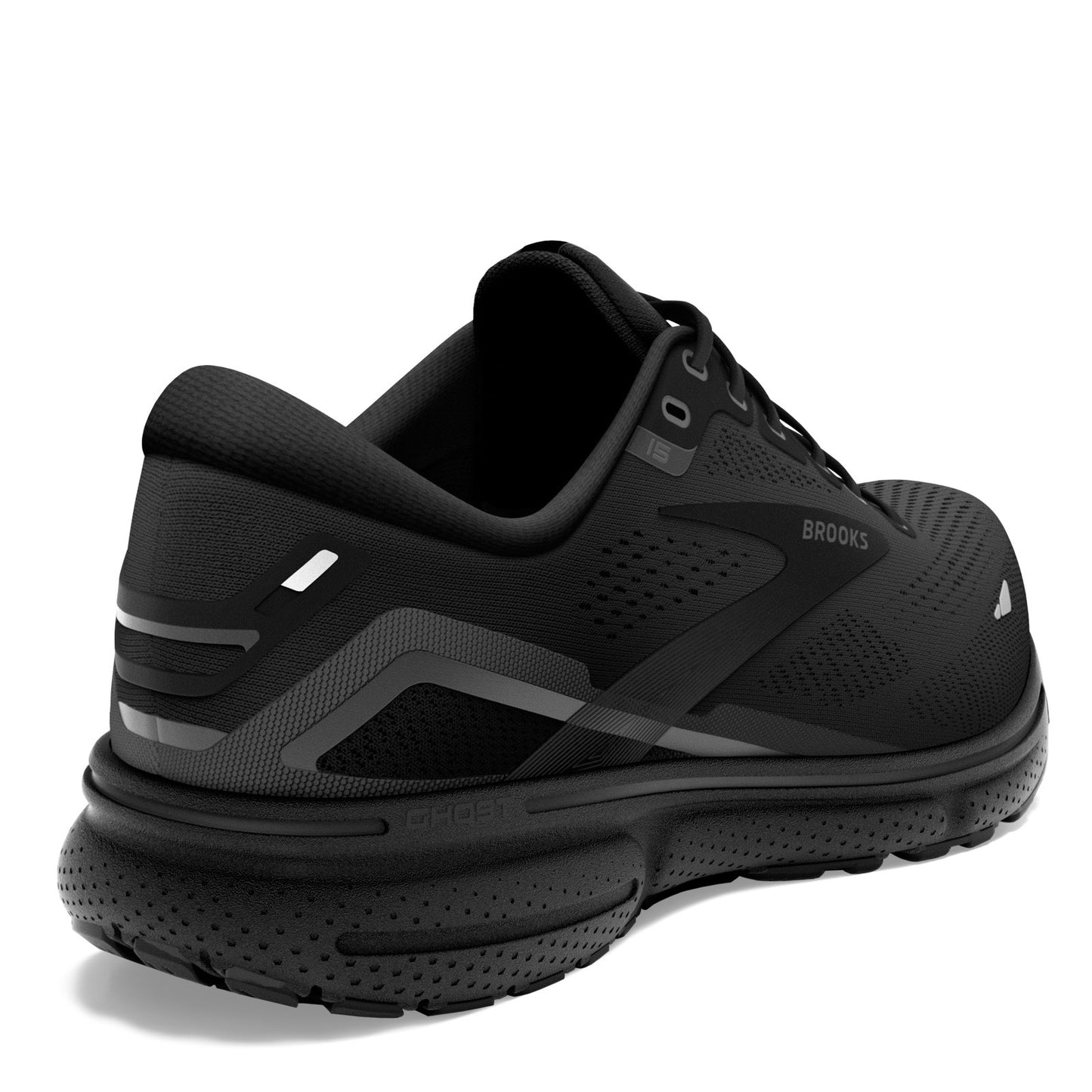 Peltz Shoes Women's Brooks Ghost 15 Running Shoe Black/White 120380 1B 020