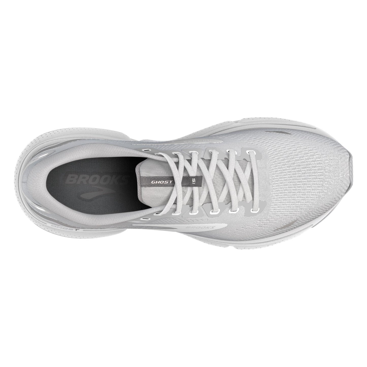 Peltz Shoes Women's Brooks Ghost 15 Running Shoe Oyster/Alloy/White 120380 1B 112