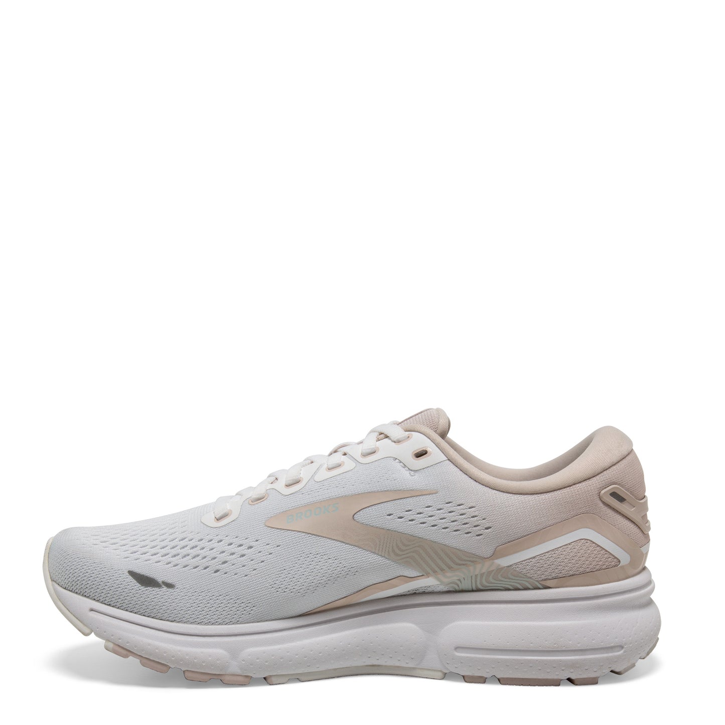 Peltz Shoes Women's Brooks Ghost 15 Running Shoe White/Grey/Glass 120380 1B 189