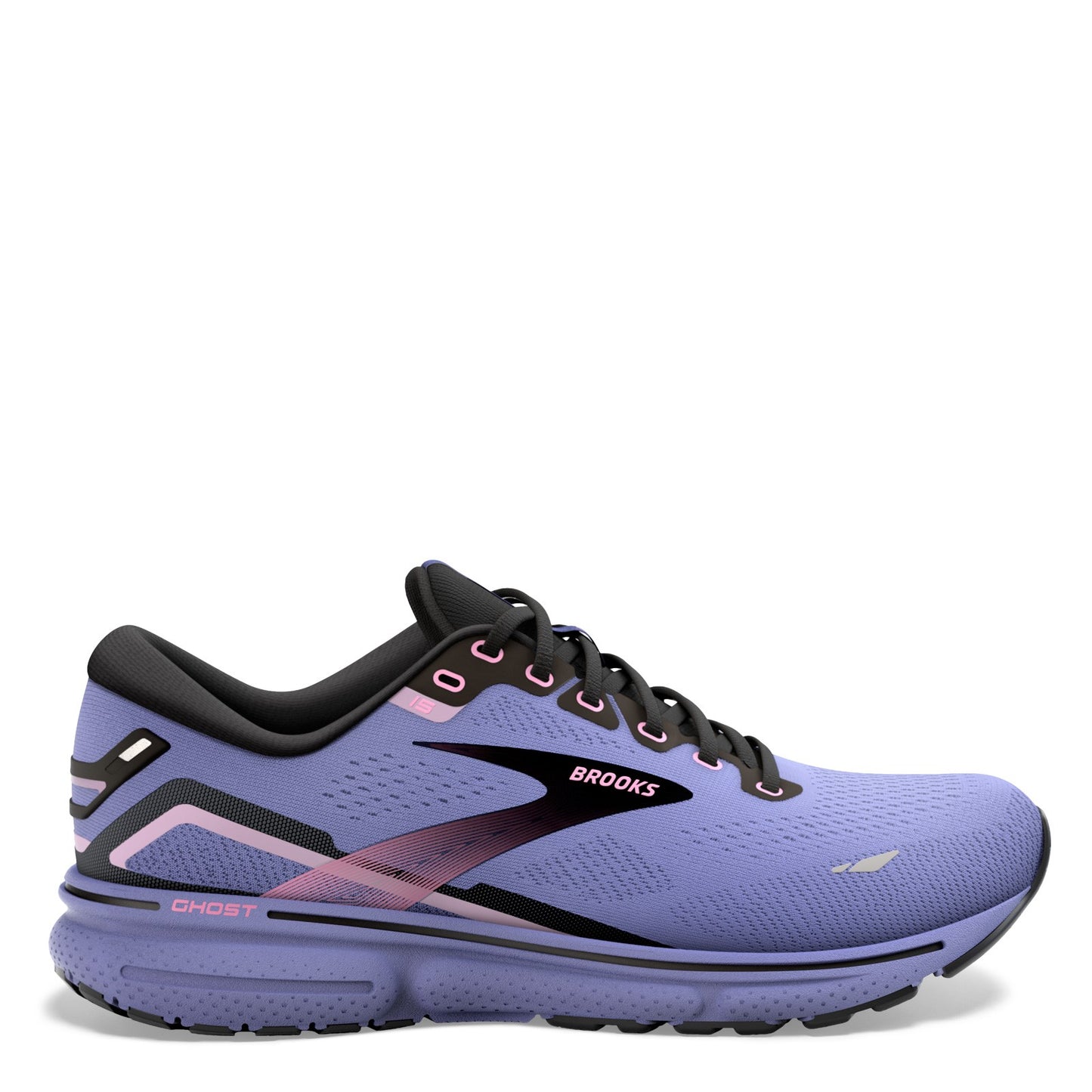 Peltz Shoes Women's Brooks Ghost 15 Running Shoe Purple/Pink/Black 120380 1B 544