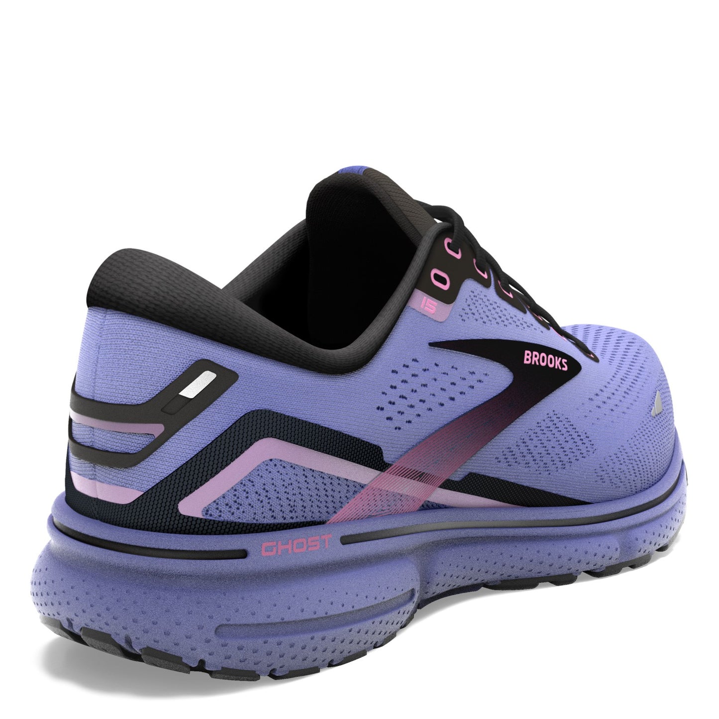 Peltz Shoes Women's Brooks Ghost 15 Running Shoe Purple/Pink/Black 120380 1B 544