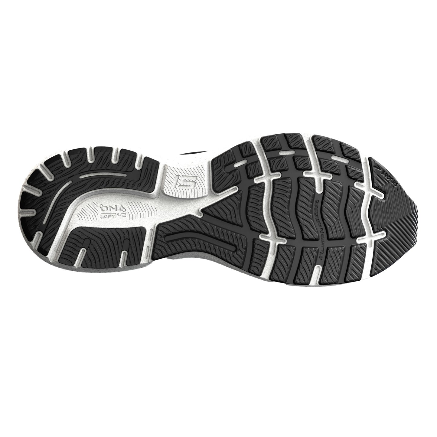 Peltz Shoes Women's Brooks Ghost 15 Running Shoe - Wide Width Black/White 120380 1D 012