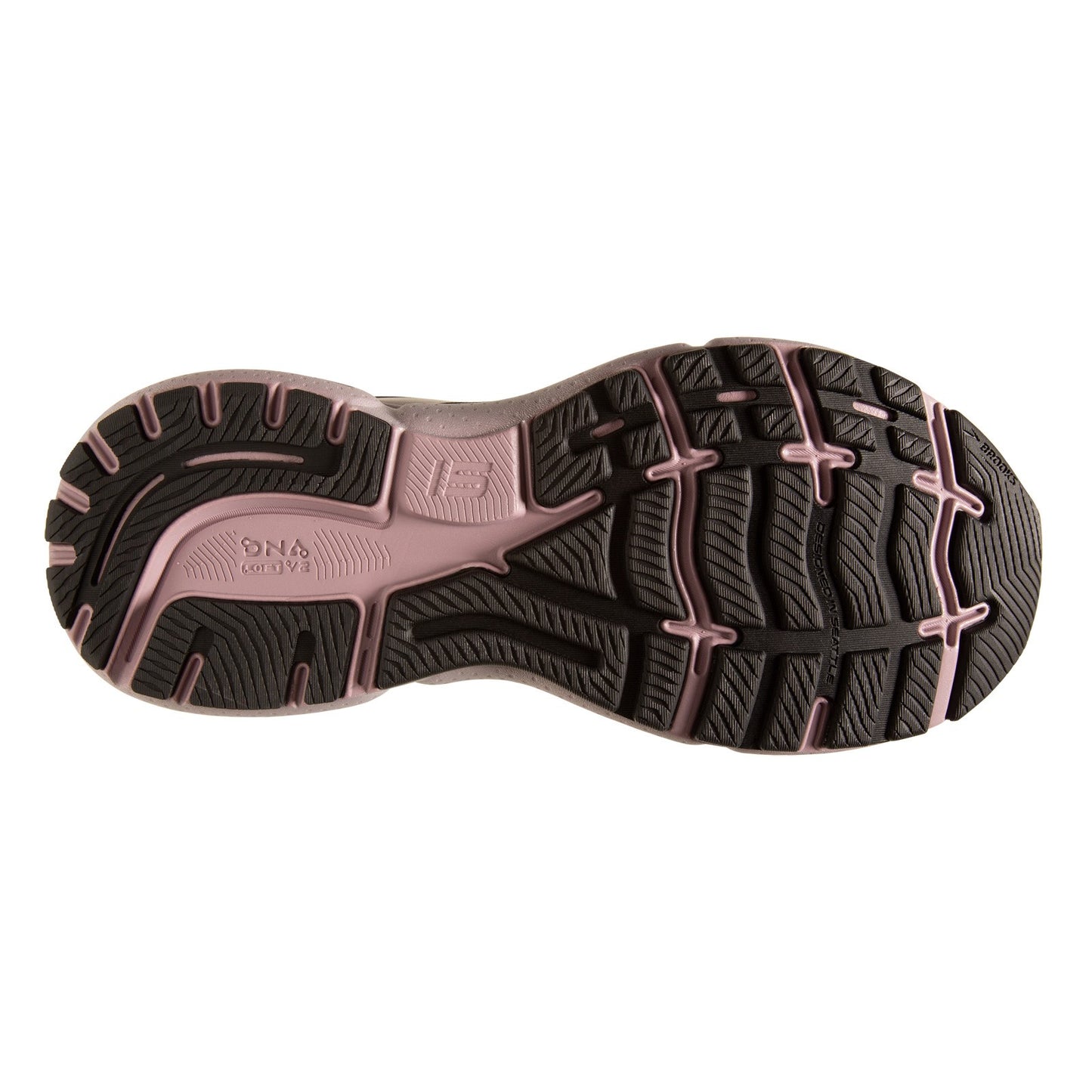 Peltz Shoes Women's Brooks Ghost 15 Running Shoe - Wide Width Black/Rose Gold 120380 1D 014