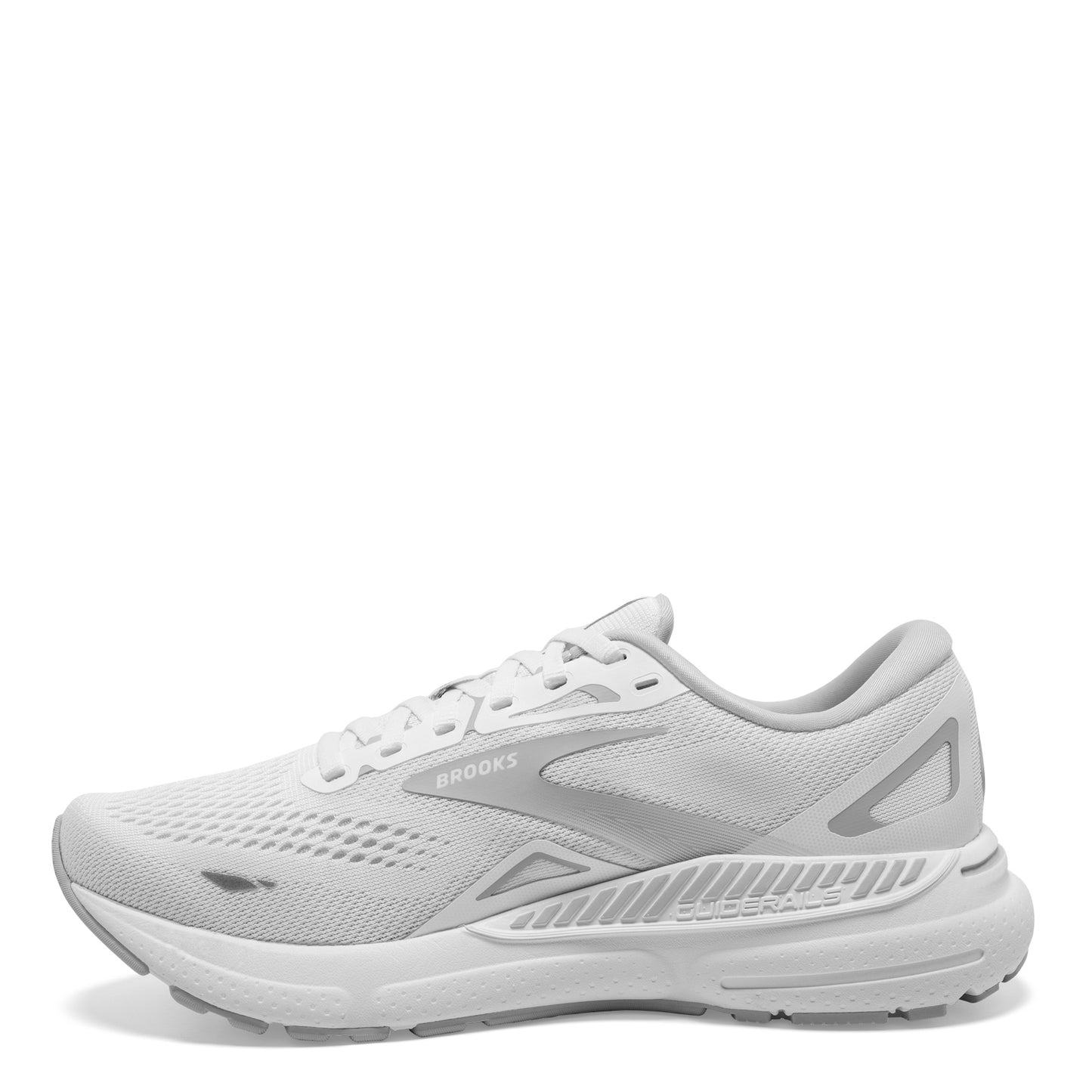 Peltz Shoes Women's Brooks Adrenaline GTS 23 Running Shoe White/Oyster/Silver 120381 1B 104