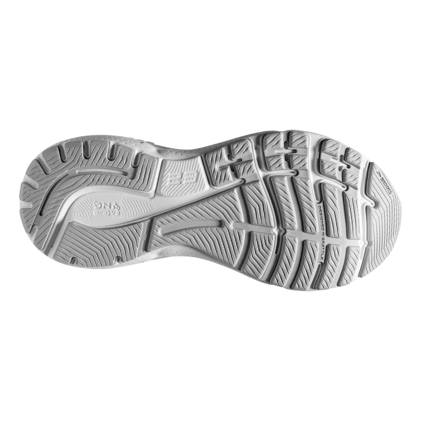 Peltz Shoes Women's Brooks Adrenaline GTS 23 Running Shoe White/Oyster/Silver 120381 1B 104