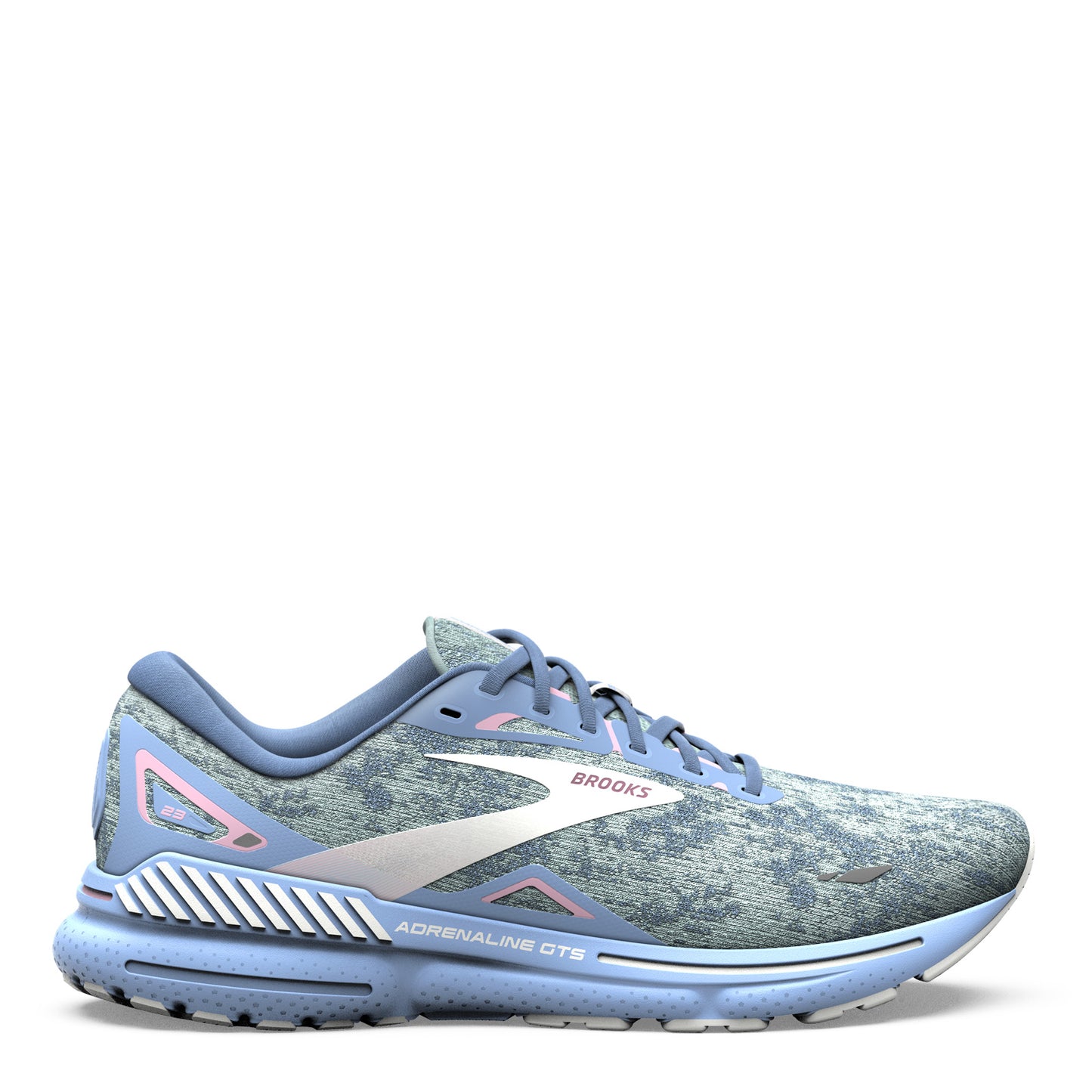 Peltz Shoes Women's Brooks Adrenaline GTS 23 Running Shoe Blue/Open Air/Pink 120381 1B 493