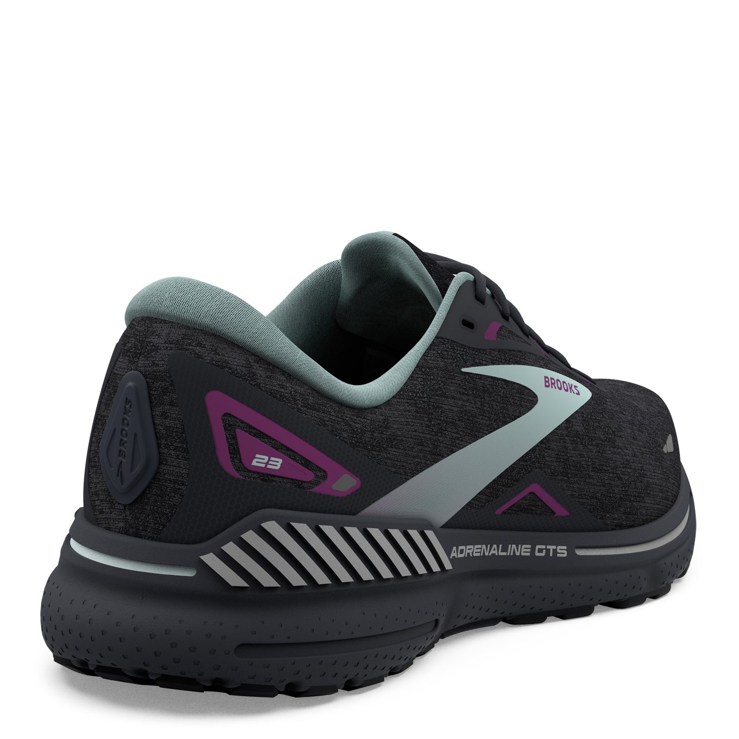 Peltz Shoes Women's Brooks Adrenaline GTS 23 Running Shoe – Wide Width Black/Light Blue/Purple 120381 1D 072