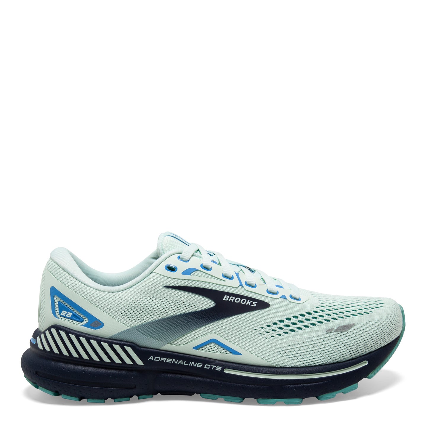 Peltz Shoes Women's Brooks Adrenaline GTS 23 Running Shoe – Wide Width Blue Glass/Nile Blue/Marina 120381 1D 471