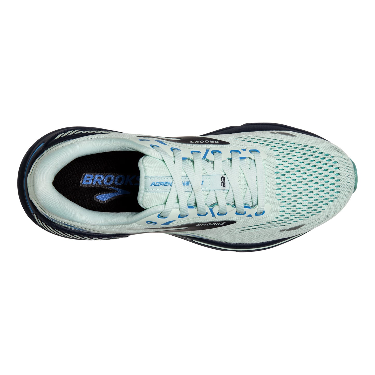 Peltz Shoes Women's Brooks Adrenaline GTS 23 Running Shoe – Wide Width Blue Glass/Nile Blue/Marina 120381 1D 471