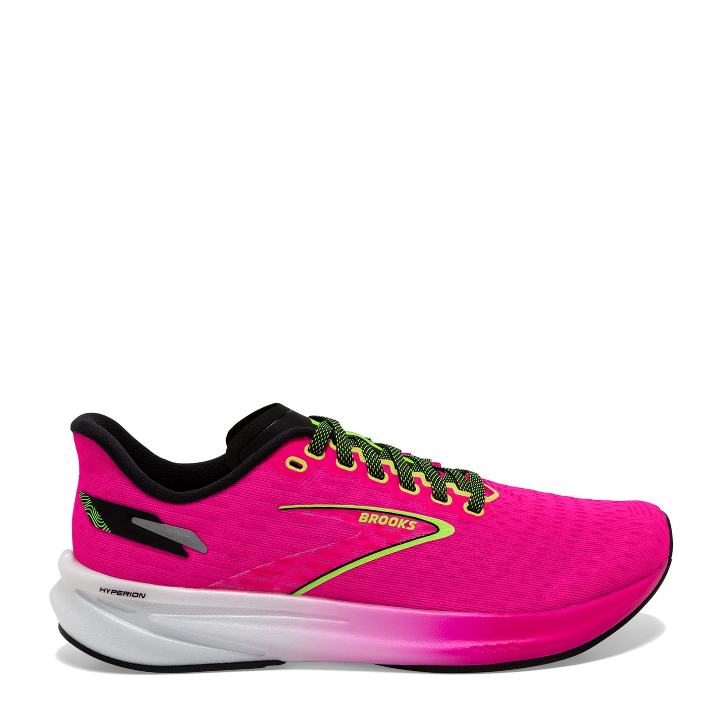 Peltz Shoes Women's Brooks Hyperion Running Shoe Pink Glo/Green/Black 120396 1B 661