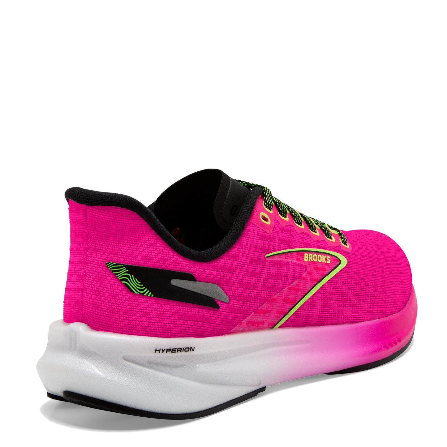 Peltz Shoes Women's Brooks Hyperion Running Shoe Pink Glo/Green/Black 120396 1B 661