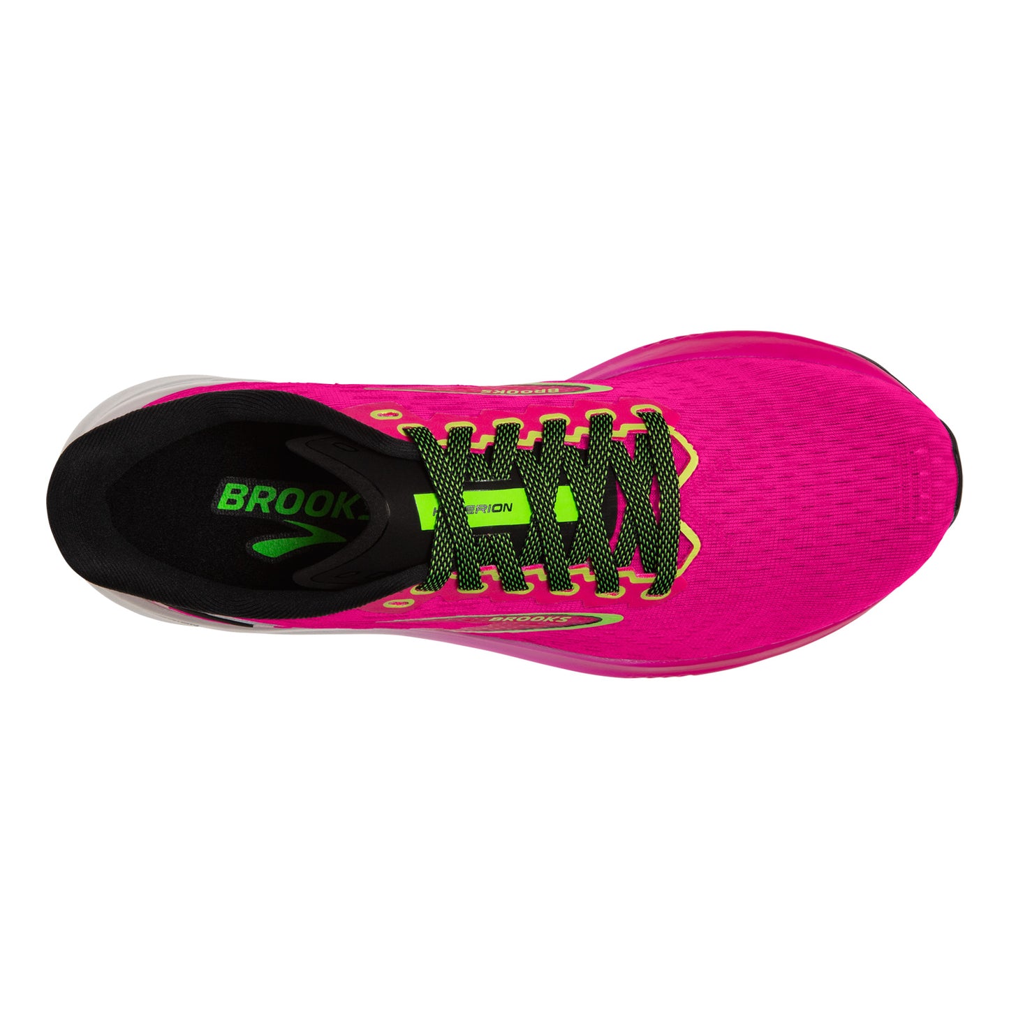 Peltz Shoes Women's Brooks Hyperion Running Shoe Pink Glo/Green/Black 120396 1B 661