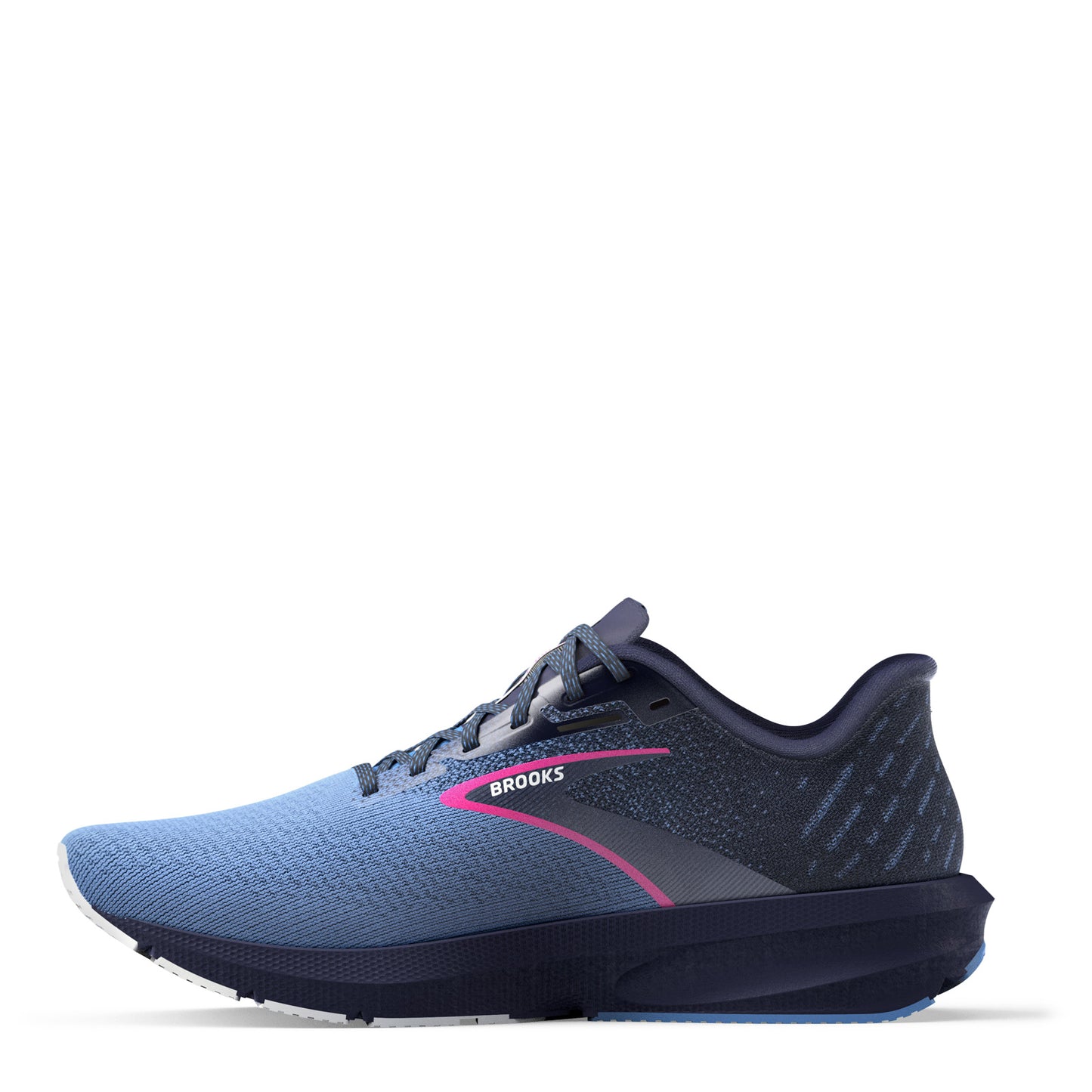 Peltz Shoes Women's Brooks Launch 10 Running Shoe Peacoat/Marina Blue/Pink Glo 120398 1B 441