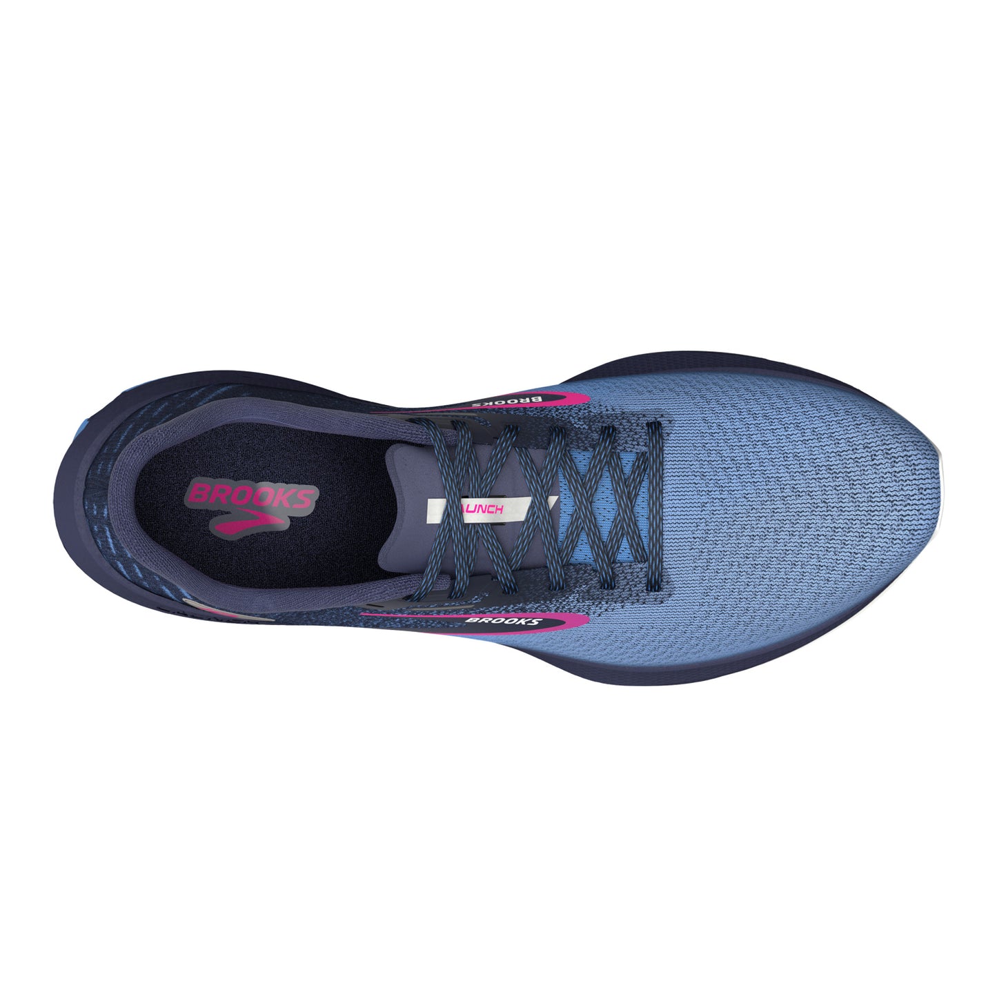 Peltz Shoes Women's Brooks Launch 10 Running Shoe Peacoat/Marina Blue/Pink Glo 120398 1B 441