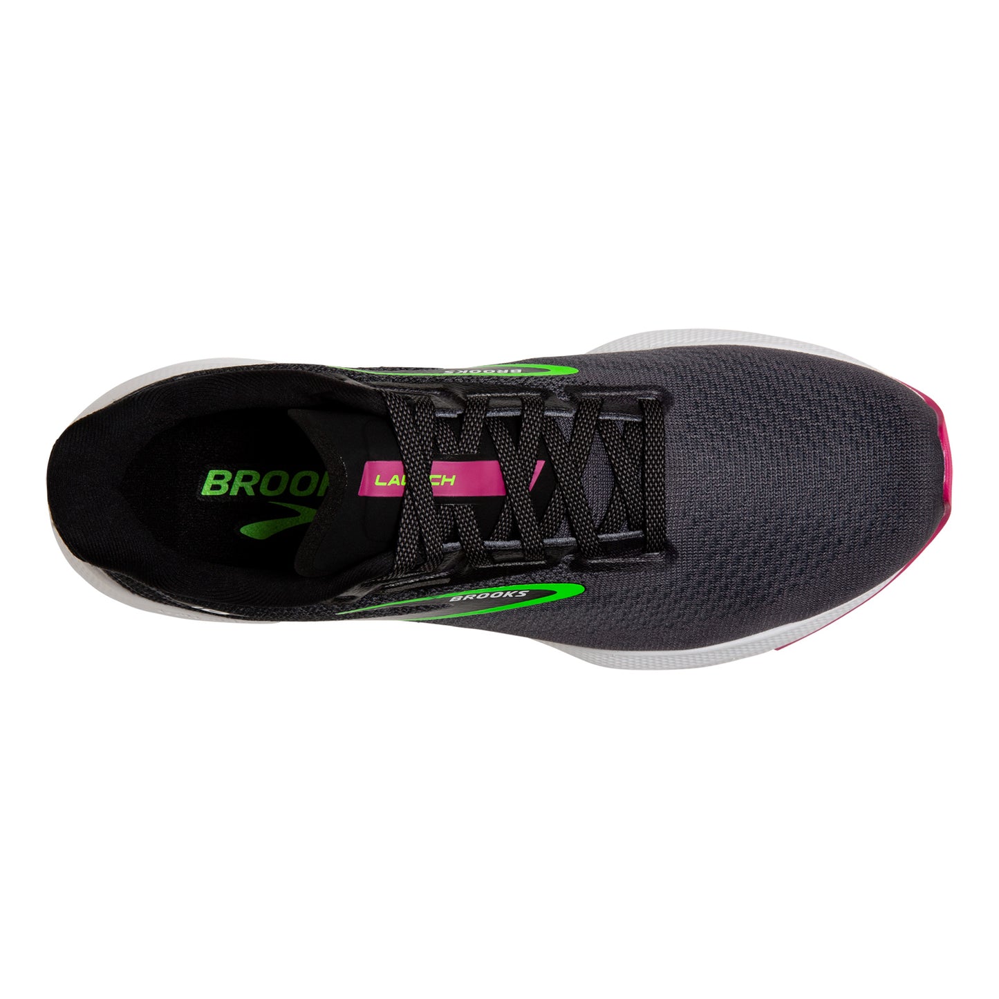 Peltz Shoes Women's Brooks Launch 10 Running Shoe - Wide Width Black/Blackened Pearl/Green 120398 1D 074