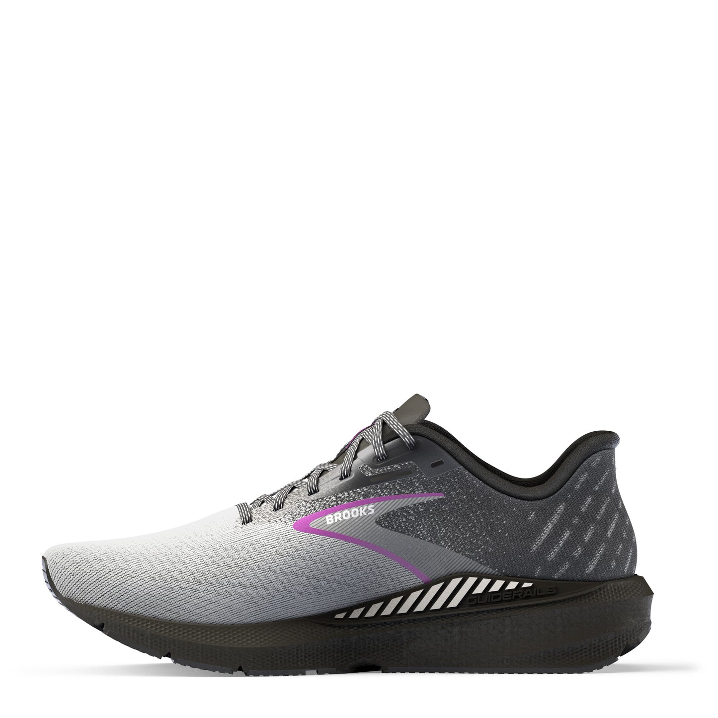 Peltz Shoes Women's Brooks Launch GTS 10 Running Shoe - Wide Width Black/White/Violet 120399 1D 085