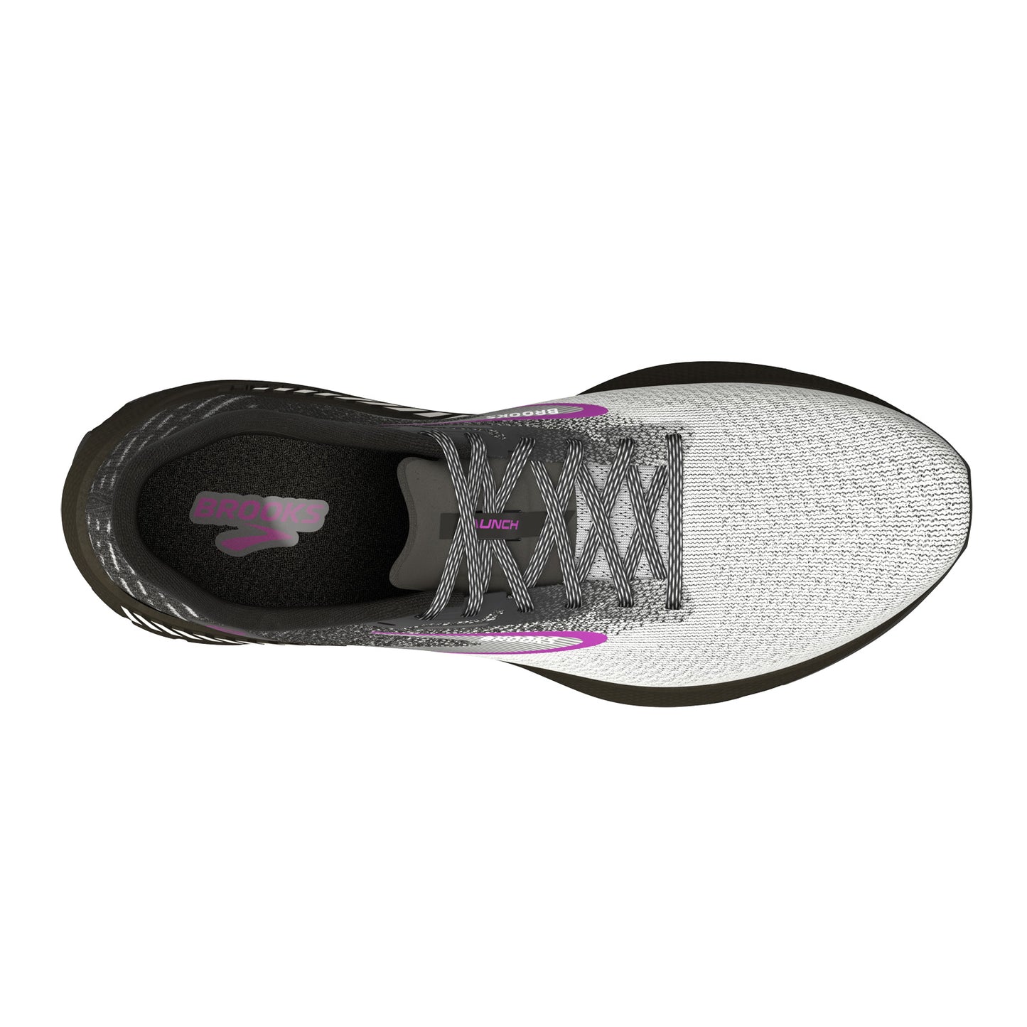 Peltz Shoes Women's Brooks Launch GTS 10 Running Shoe - Wide Width Black/White/Violet 120399 1D 085