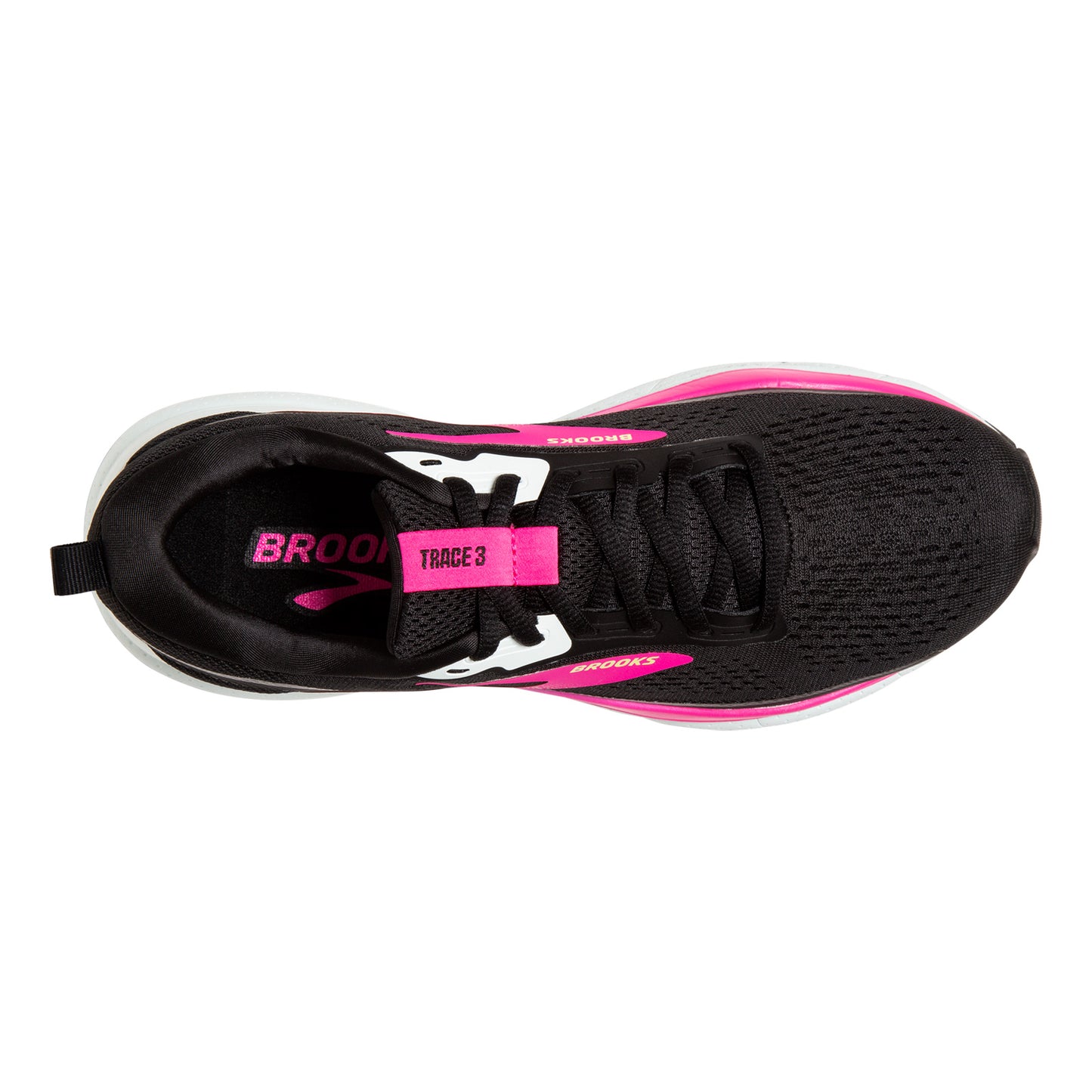 Peltz Shoes Women's Brooks Trace 3 Running Shoe Black/Blue/Pink Glo 120401 1B 098