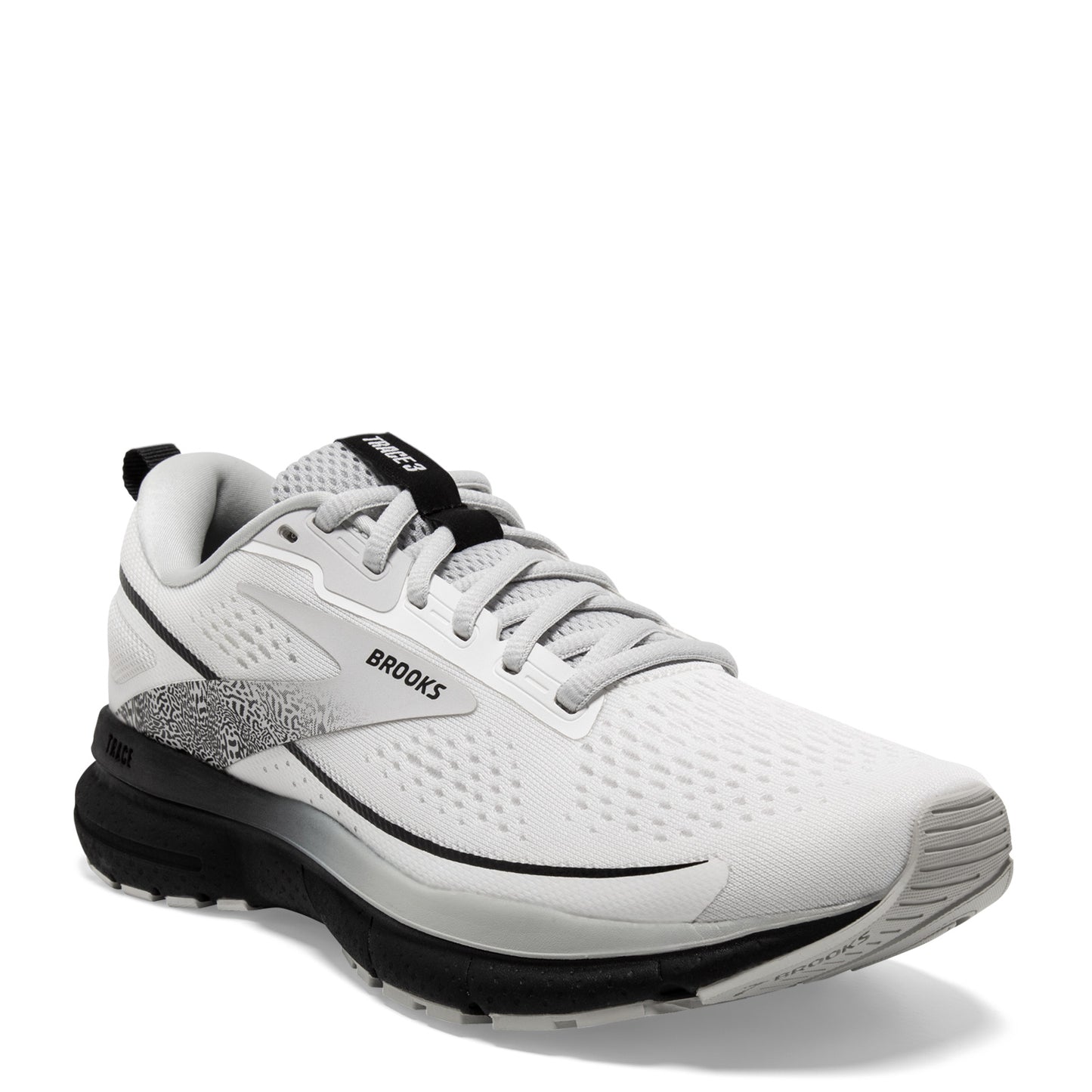 Peltz Shoes Women's Brooks Trace 3 Running Shoe White/Oyster/Black 120401 1B 191