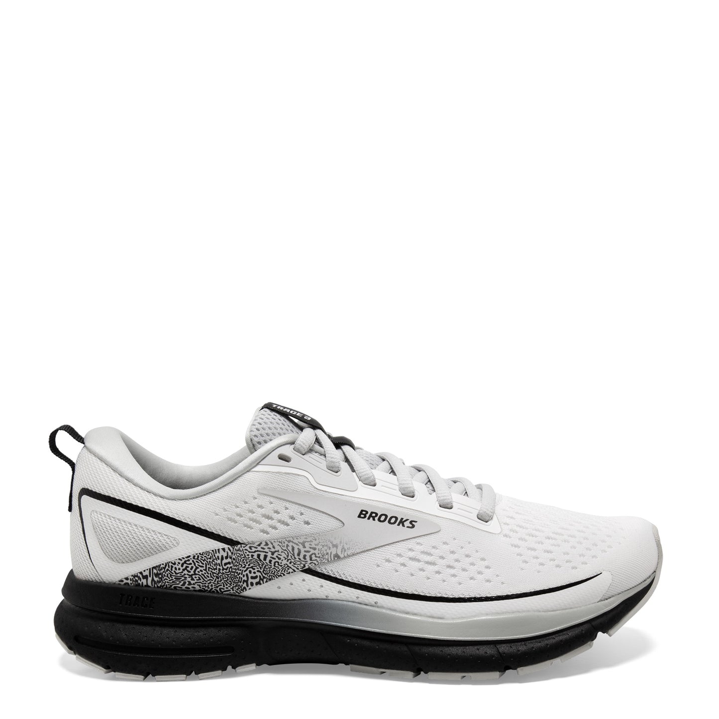 Peltz Shoes Women's Brooks Trace 3 Running Shoe White/Oyster/Black 120401 1B 191