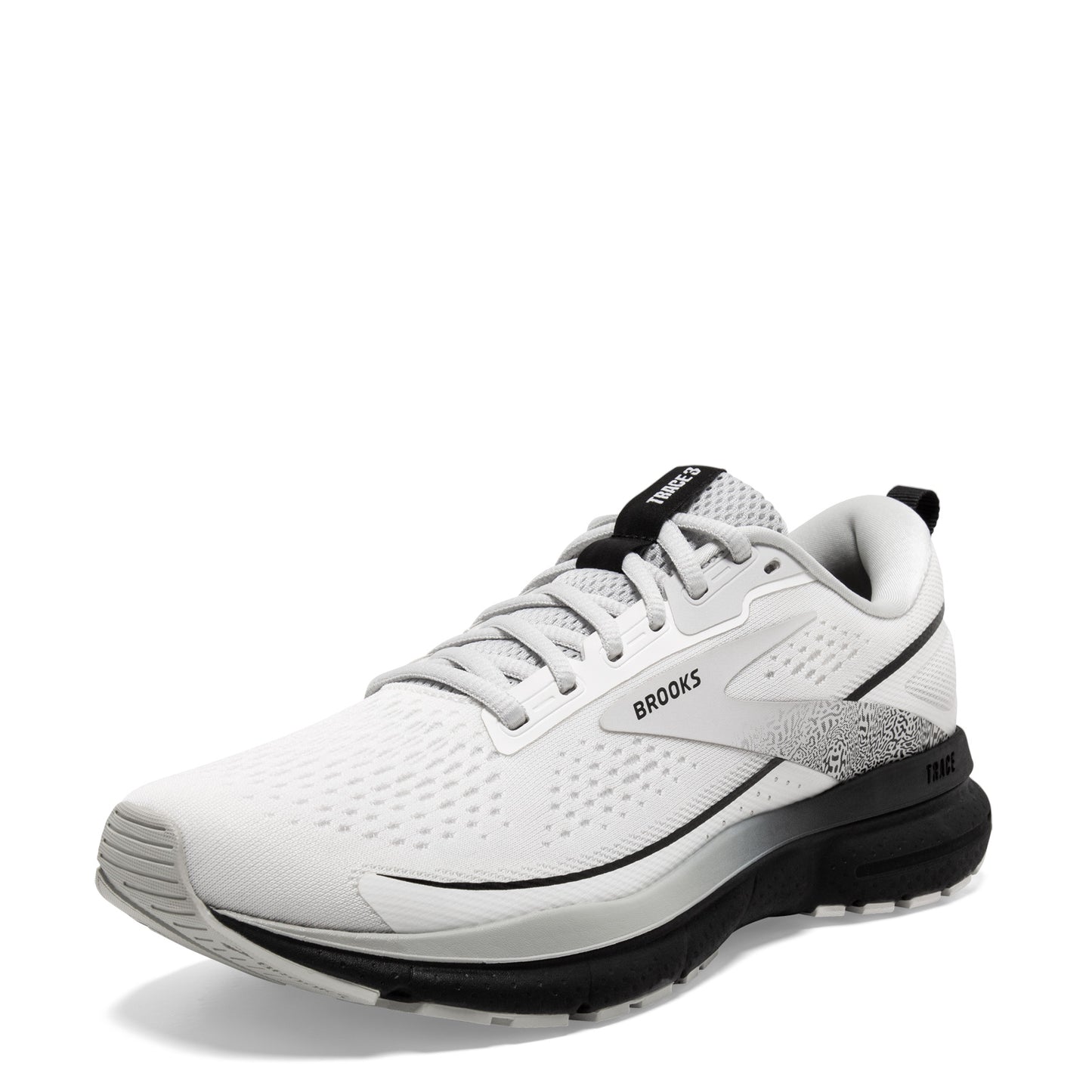 Peltz Shoes Women's Brooks Trace 3 Running Shoe White/Oyster/Black 120401 1B 191