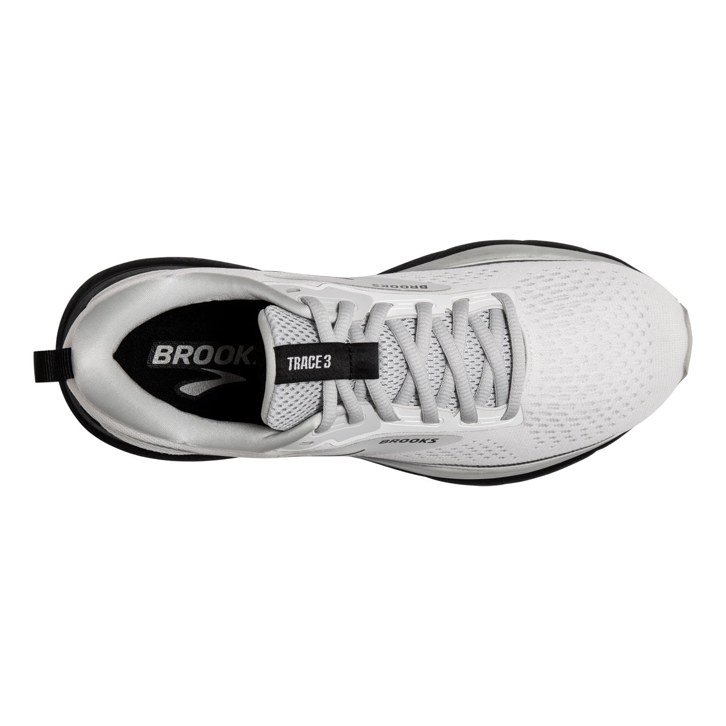 Peltz Shoes Women's Brooks Trace 3 Running Shoe White/Oyster/Black 120401 1B 191