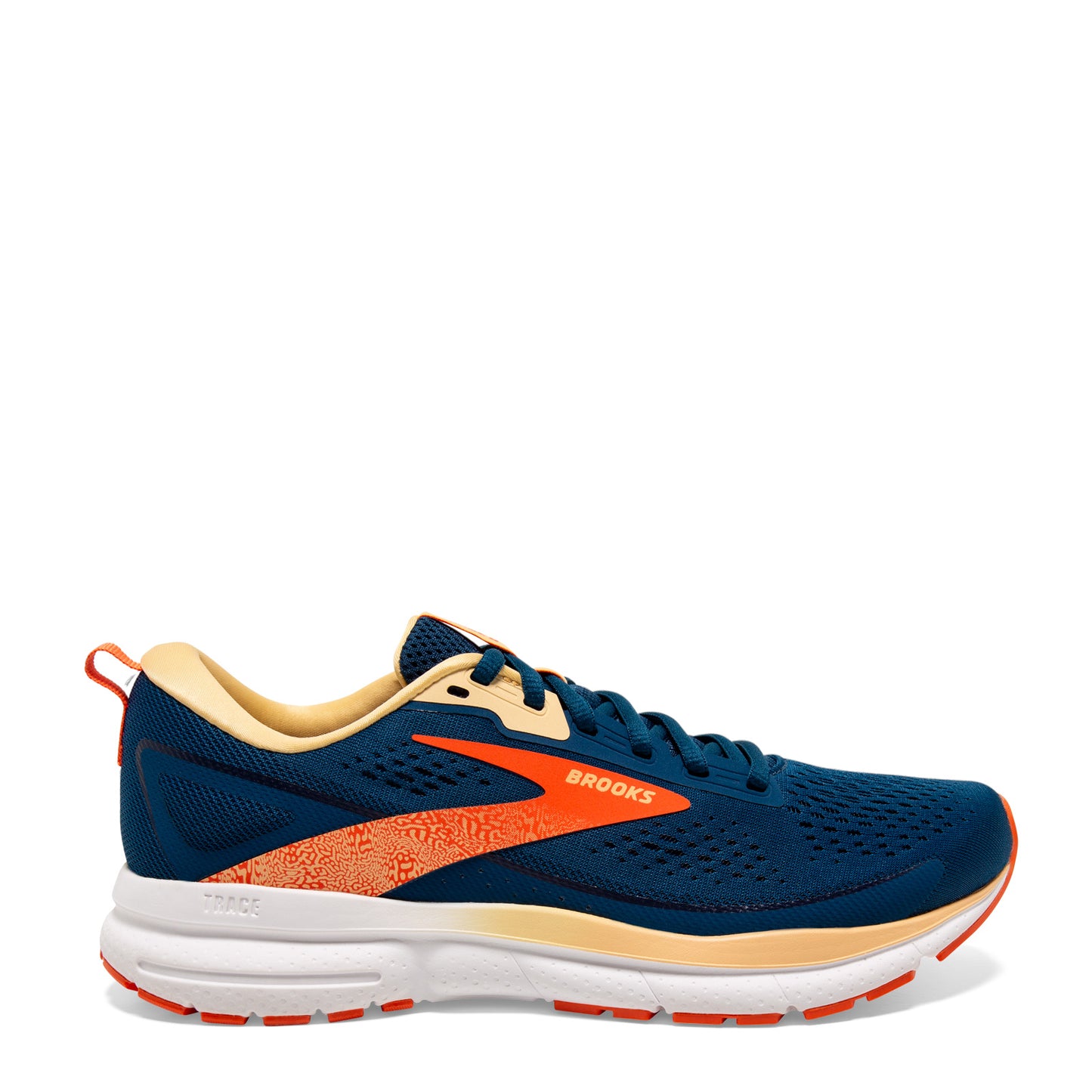 Peltz Shoes Women's Brooks Trace 3 Running Shoe Blue/Nasturtium/Sunburst 120401 1B 487