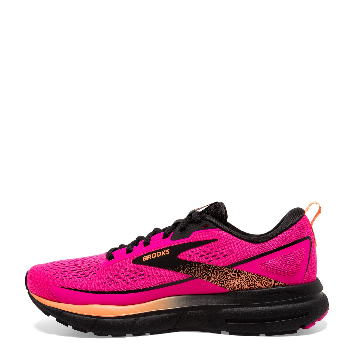 Peltz Shoes Women's Brooks Trace 3 Running Shoe Pink Glo/Black/Orange 120401 1B 694