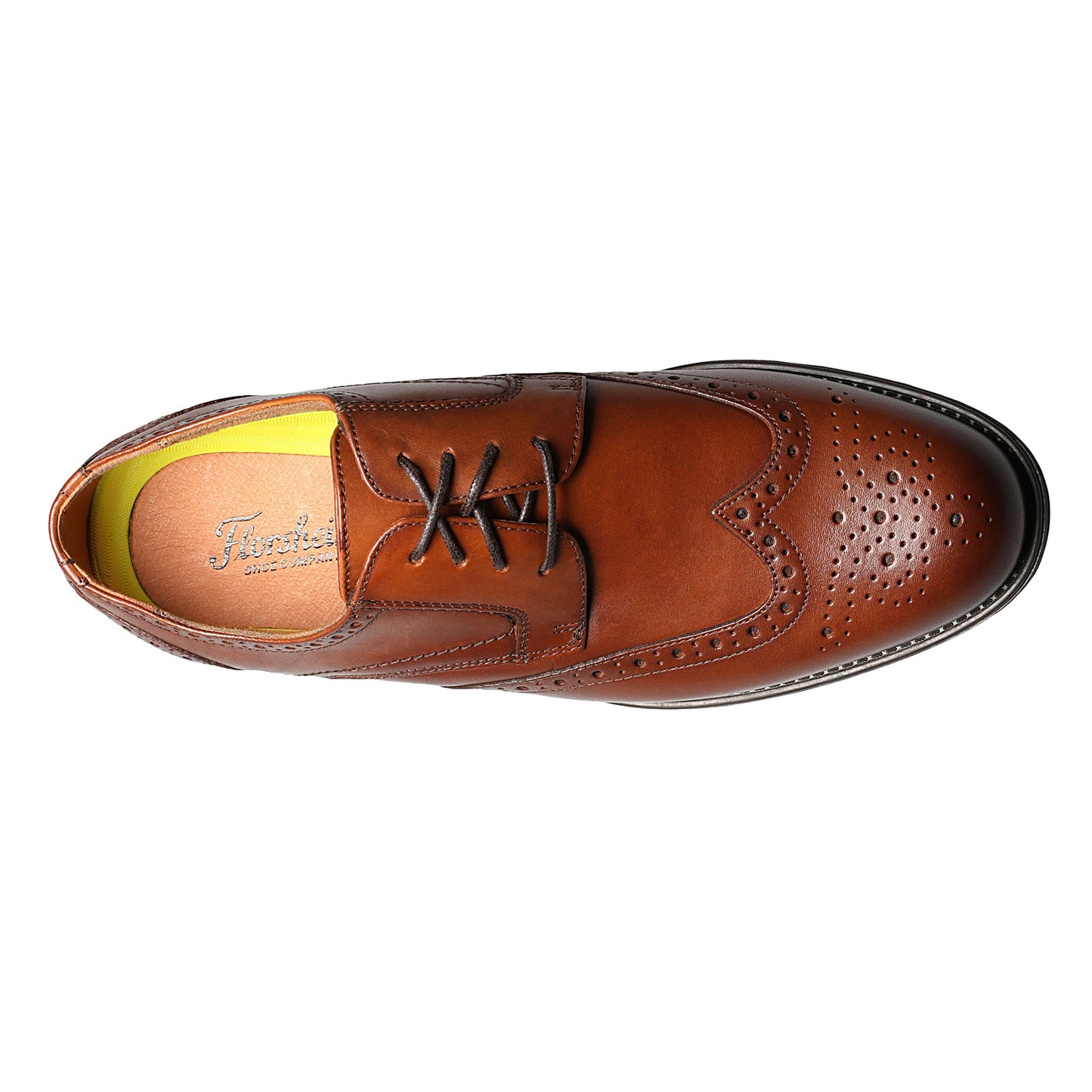 Peltz Shoes Men's Florsheim Midtown WingtipToe Oxford COGNAC 12139-221
