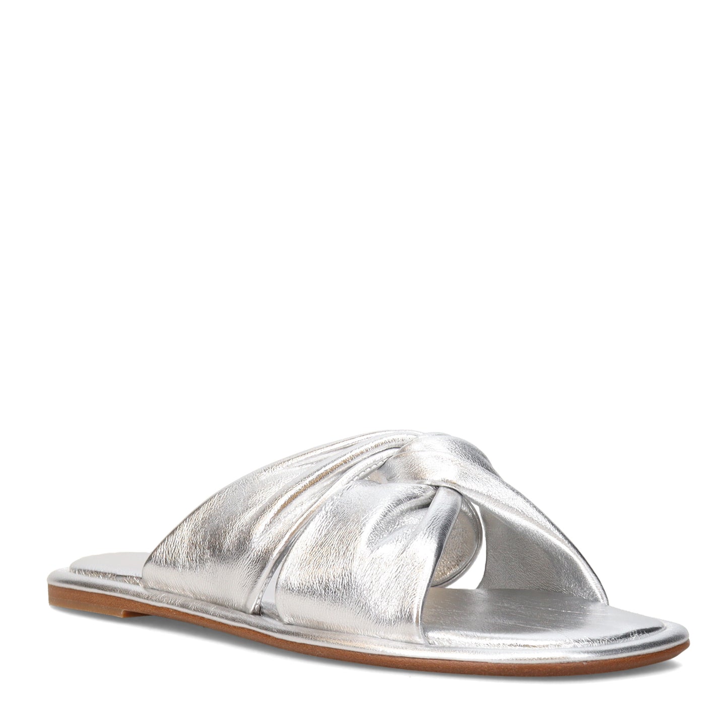 Peltz Shoes Women's J/Slides Yaya Sandal Silver Leather 121AL1389-SILVE