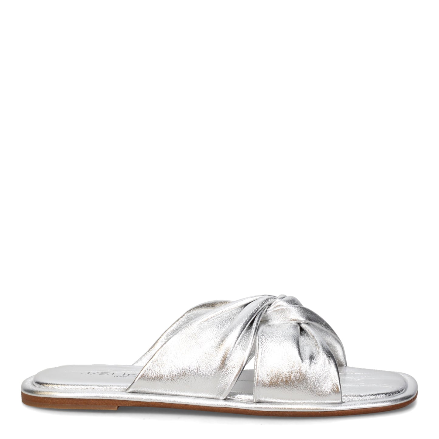 Peltz Shoes Women's J/Slides Yaya Sandal Silver Leather 121AL1389-SILVE