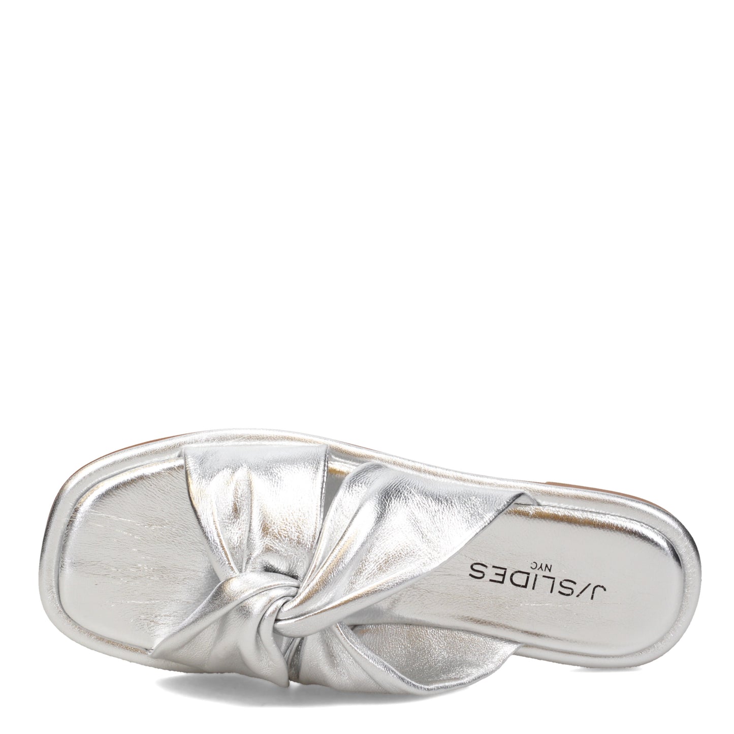 Peltz Shoes Women's J/Slides Yaya Sandal Silver Leather 121AL1389-SILVE