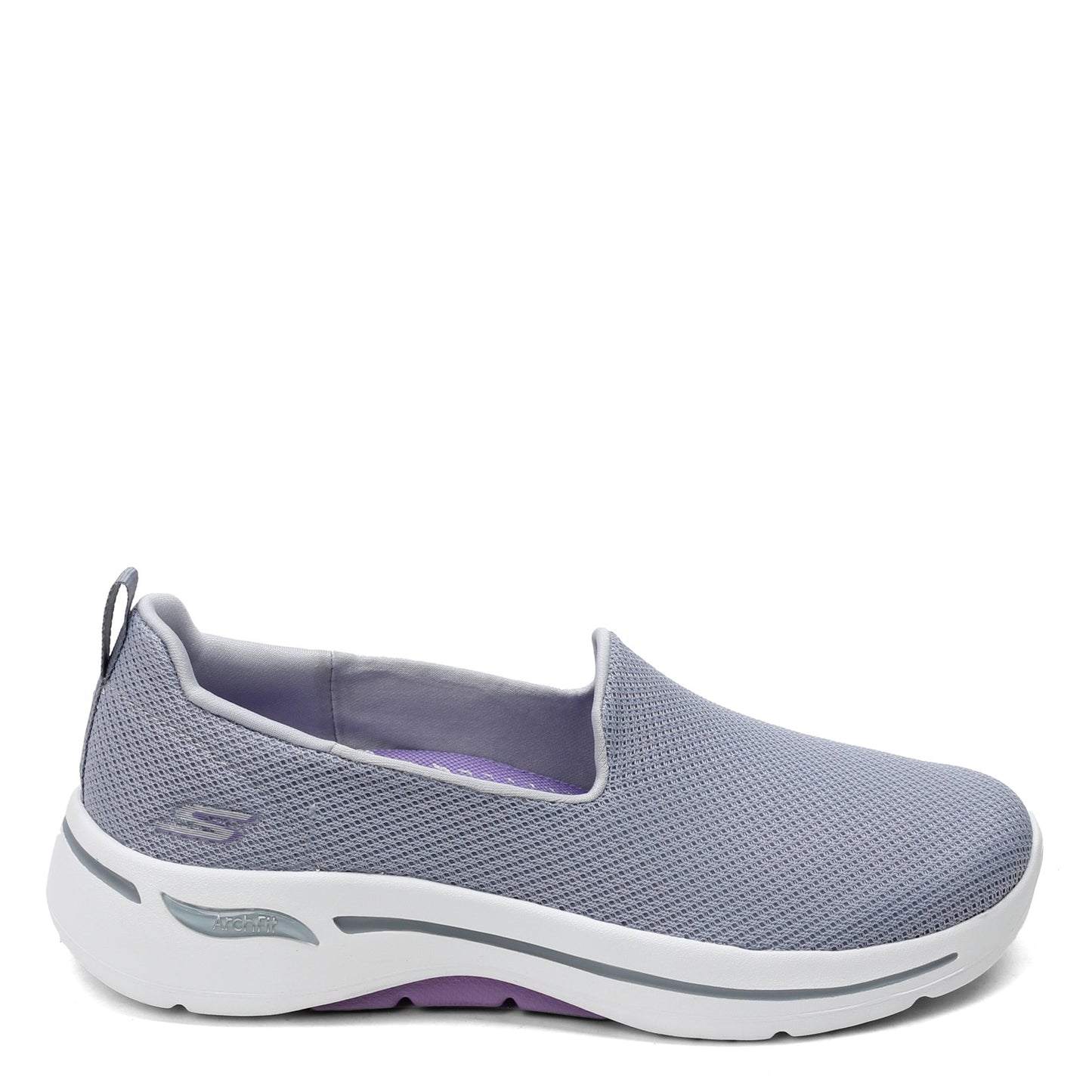 Peltz Shoes Women's Skechers GOwalk Arch Fit - Grateful Slip-On GRAY LAVENDER 124401-GYLV