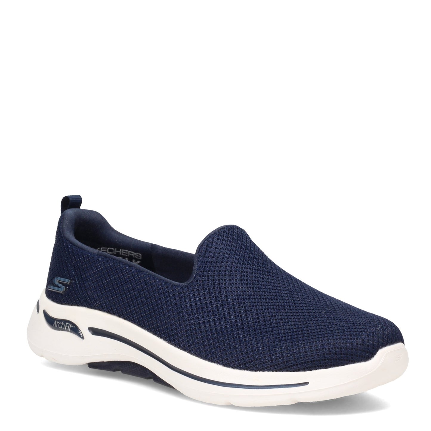 Peltz Shoes Women's Skechers GOwalk Arch Fit - Grateful Slip-On NAVY WHITE 124401-NVW