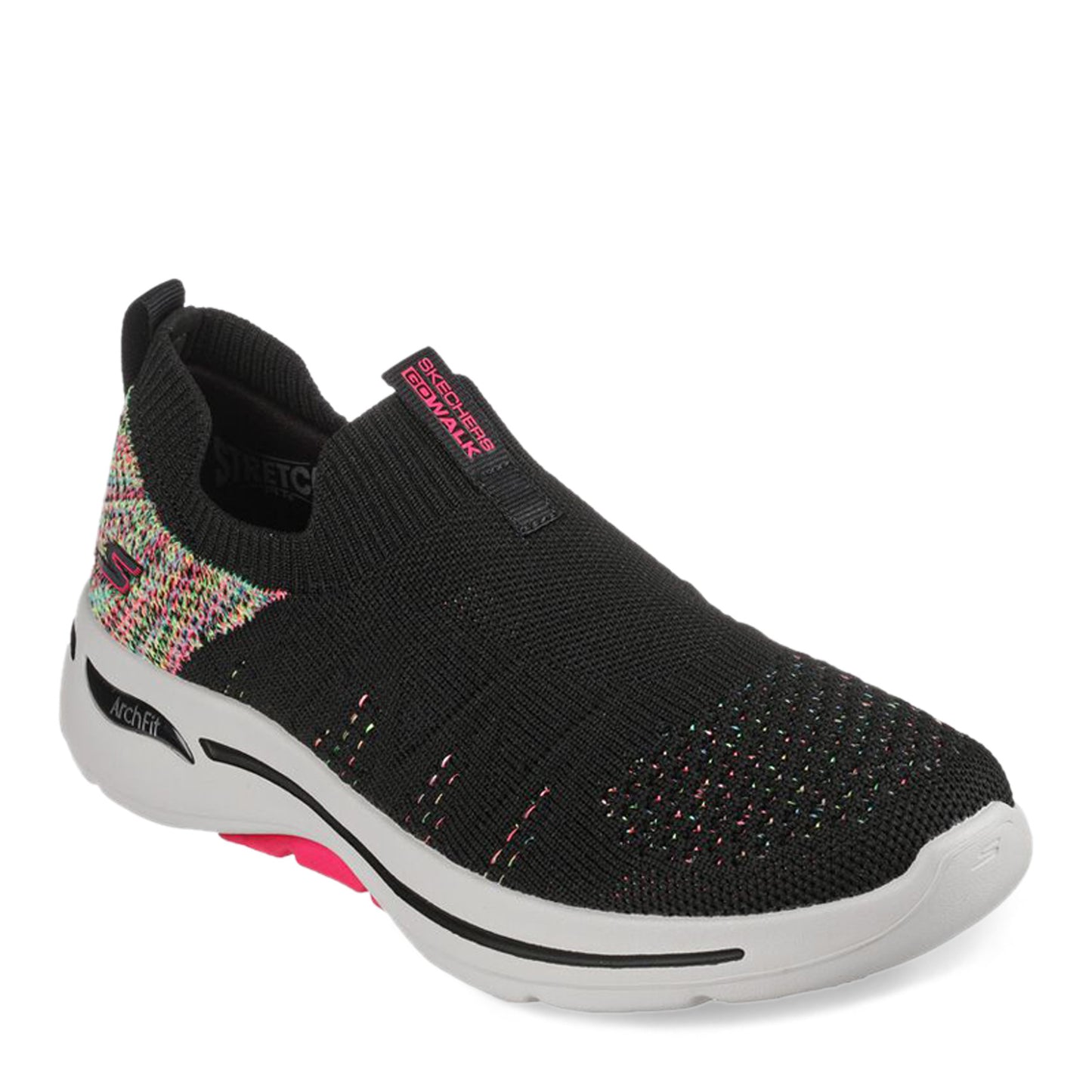Peltz Shoes Women's Skechers GOwalk Arch Fit - Fun Times Sneaker BLACK MULTI 124478-BKMT