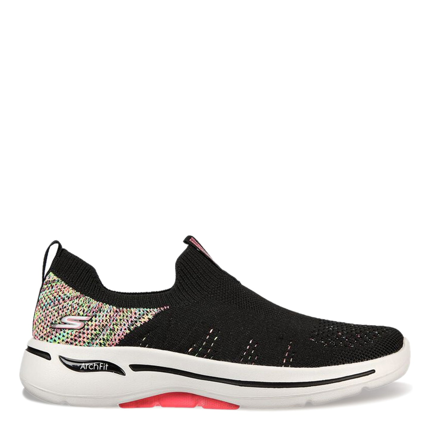 Peltz Shoes Women's Skechers GOwalk Arch Fit - Fun Times Sneaker BLACK MULTI 124478-BKMT