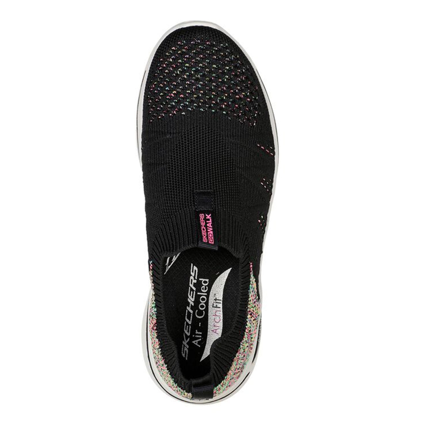 Peltz Shoes Women's Skechers GOwalk Arch Fit - Fun Times Sneaker BLACK MULTI 124478-BKMT