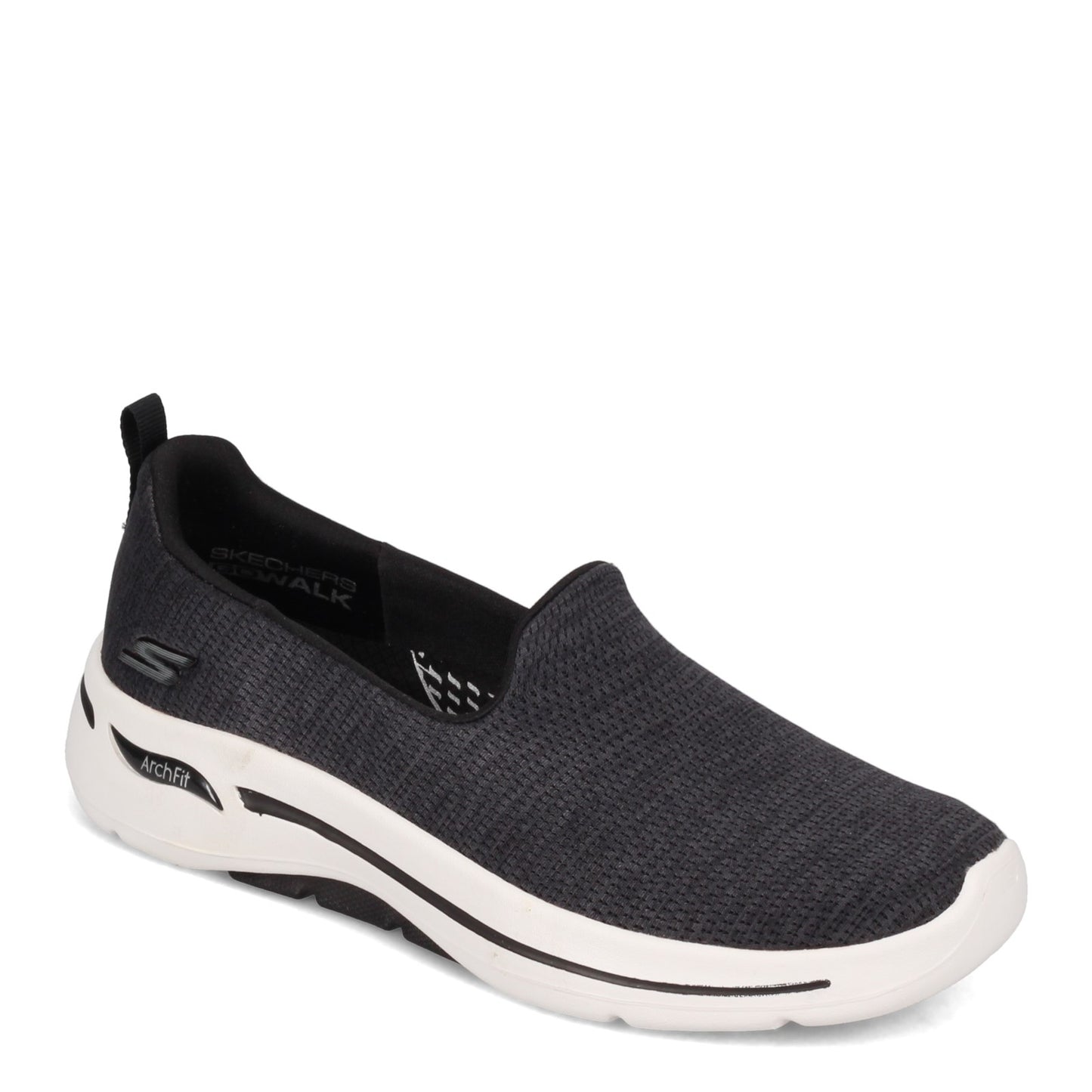 Peltz Shoes Women's Skechers GOwalk Arch Fit - Grateful Slip-On BLACK / WHITE 124480-BKW