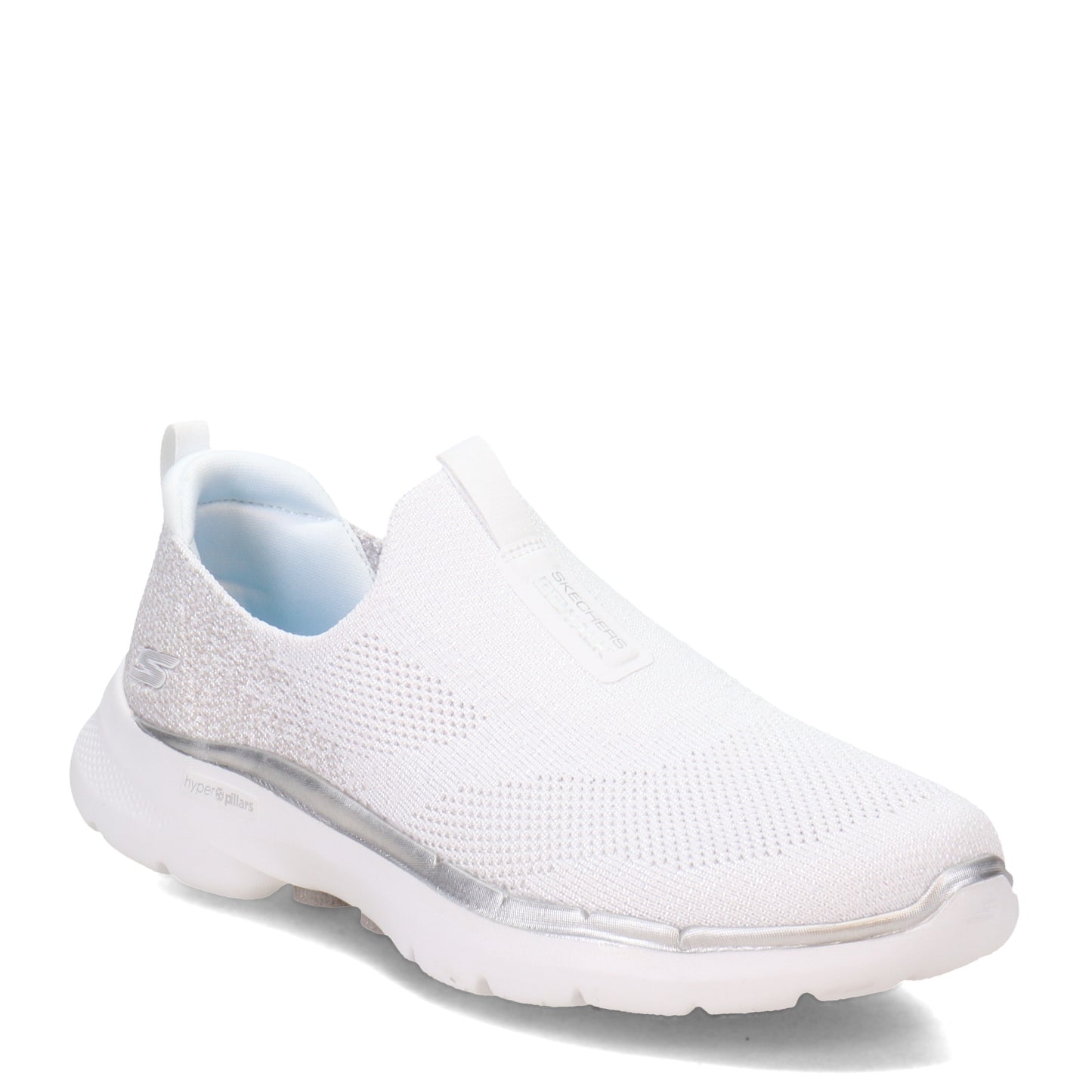 Peltz Shoes Women's Skechers GOwalk 6 - Glimmering Slip-On WHITE 124502-WHT