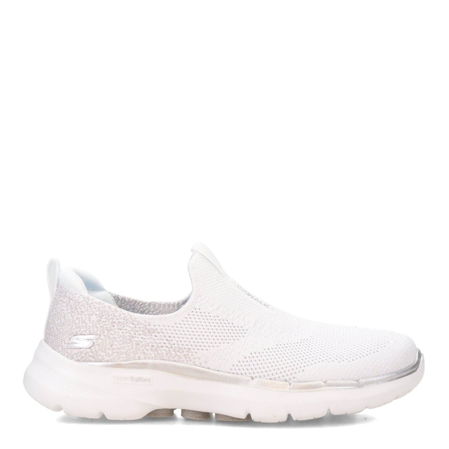 Peltz Shoes Women's Skechers GOwalk 6 - Glimmering Slip-On WHITE 124502-WHT
