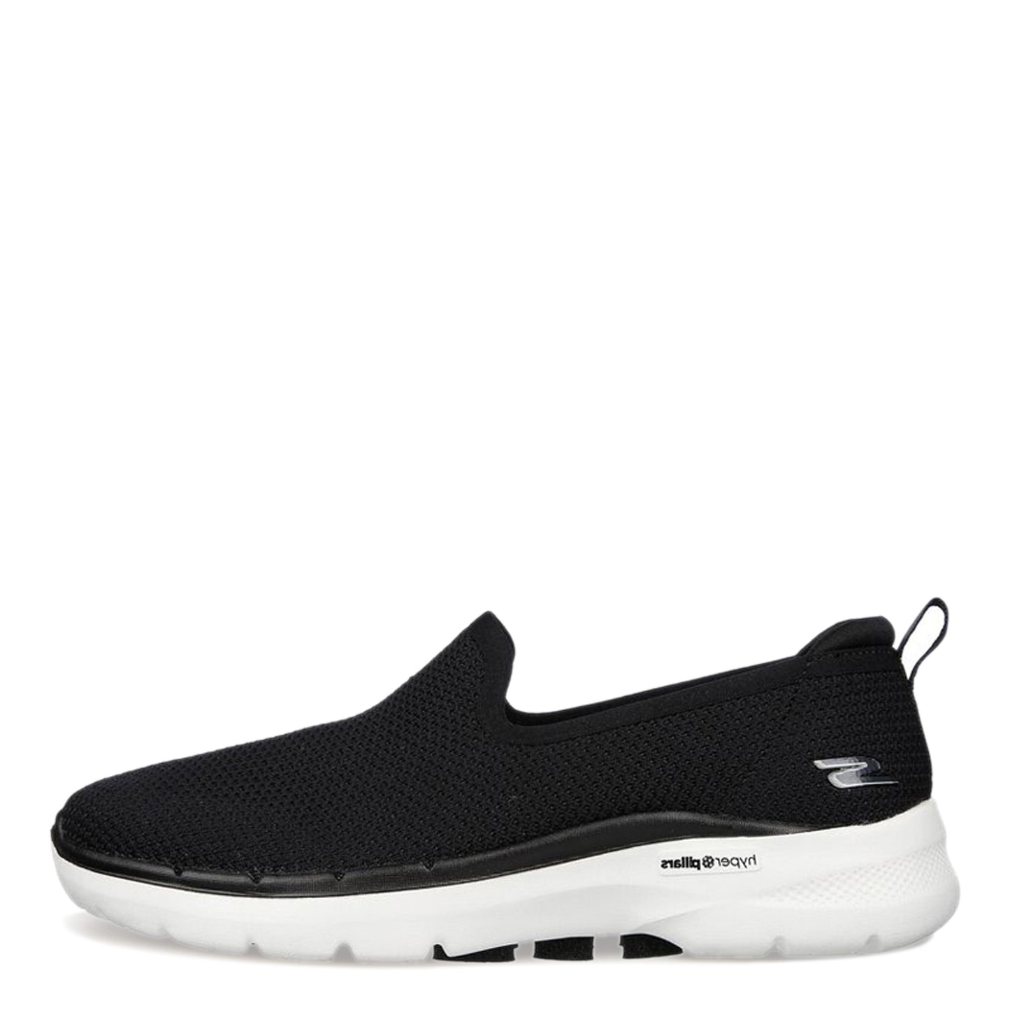 Peltz Shoes Women's Skechers GOwalk 6 - Clear Virtue Slip-On BLACK WHITE 124505-BKW